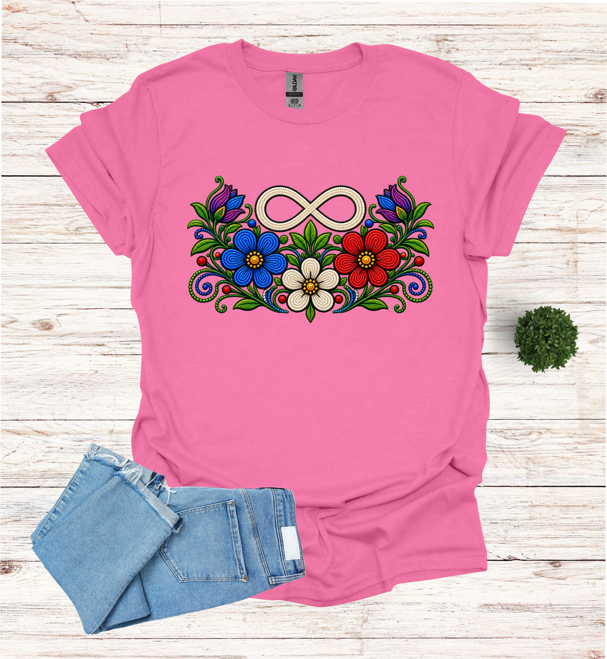 Métis Symbol with flowers T-Shirt