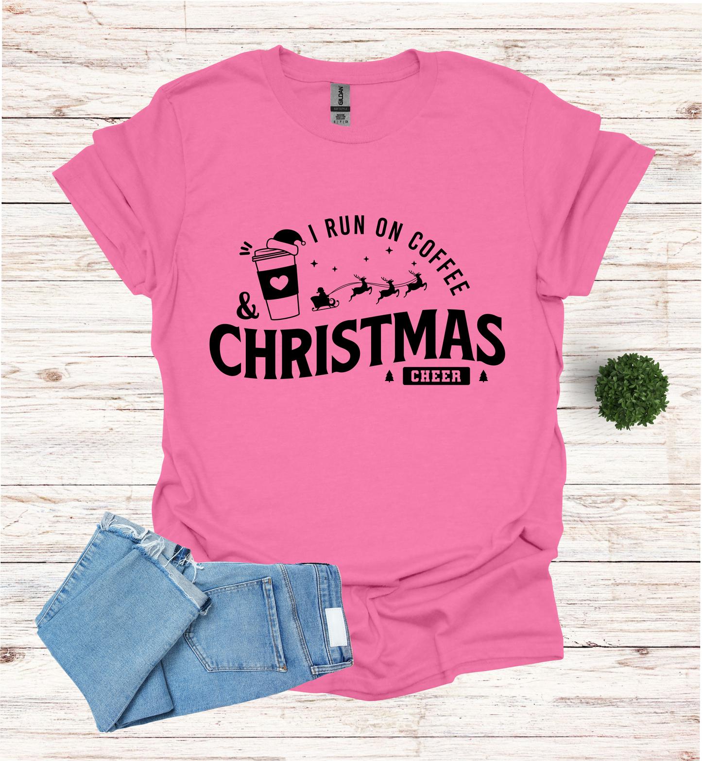 I Run on Coffee and Christmas Cheers Shirt
