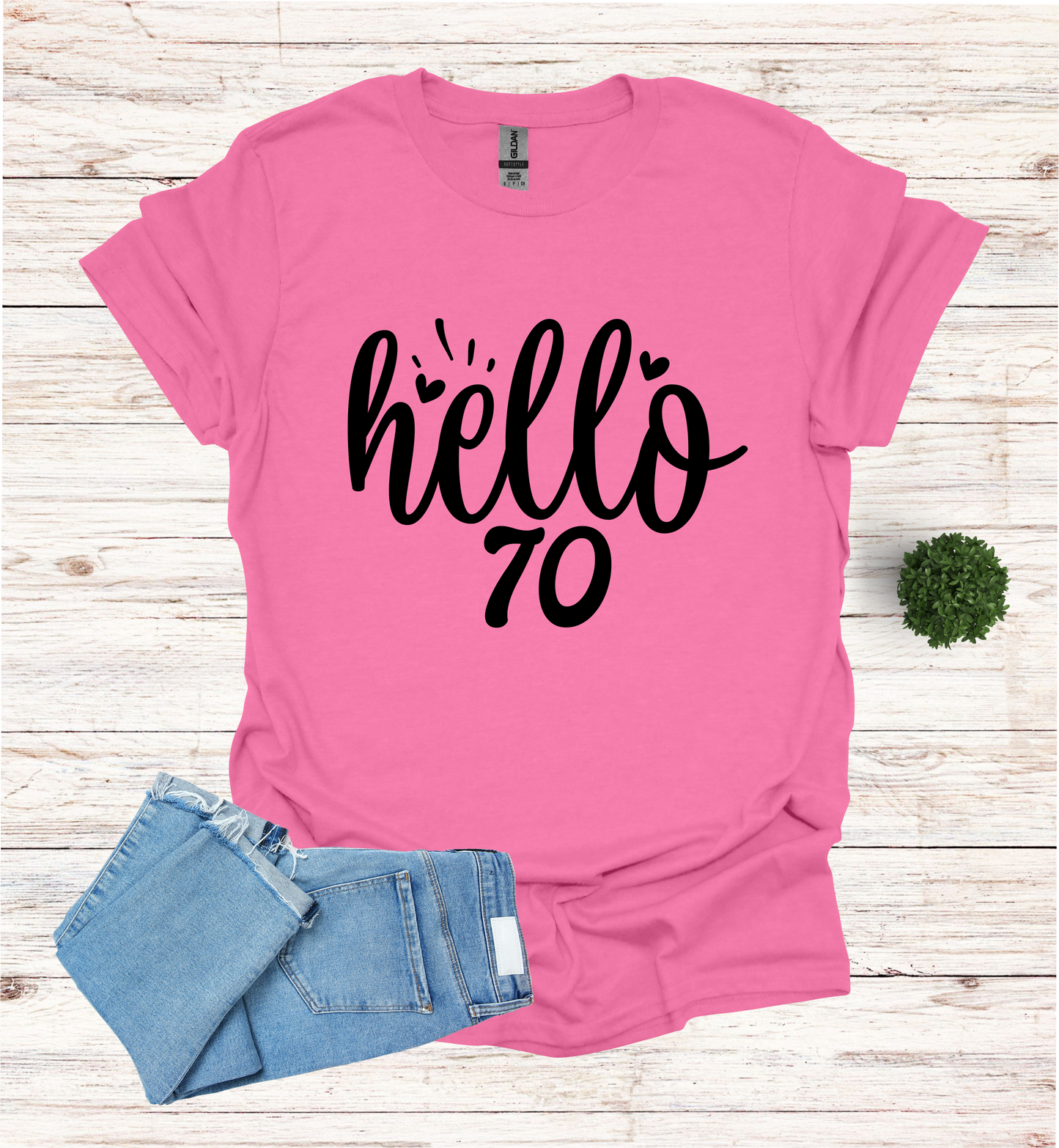 Hello 70 Birthday Shirt