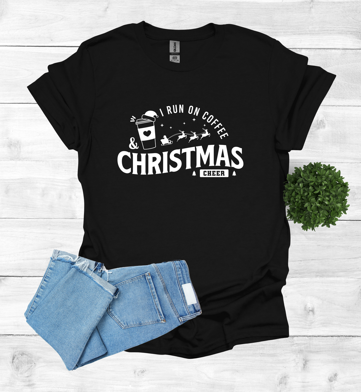 I Run on Coffee and Christmas Cheers Shirt