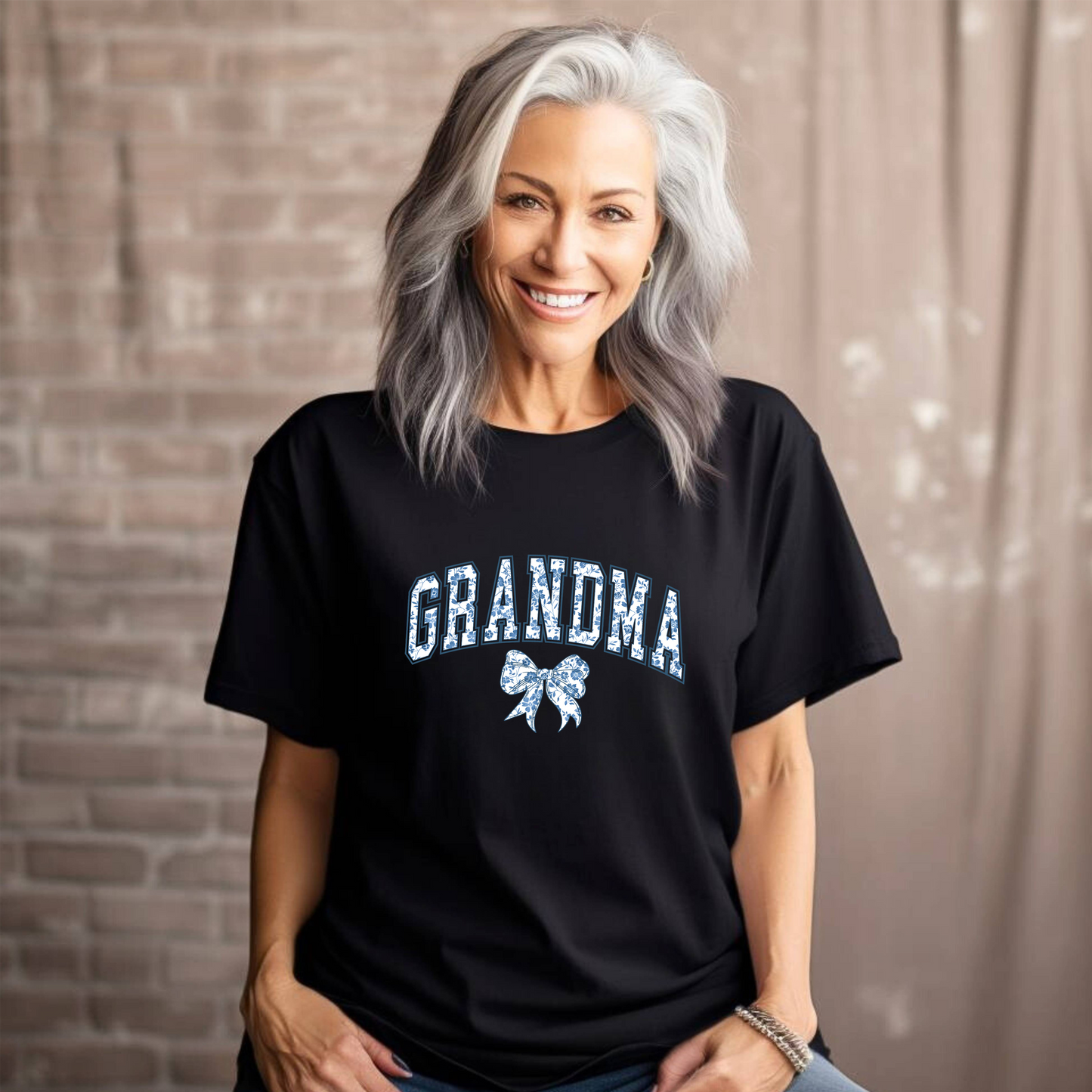 Grandma Chinoiserie Blue Coquette T-Shirt