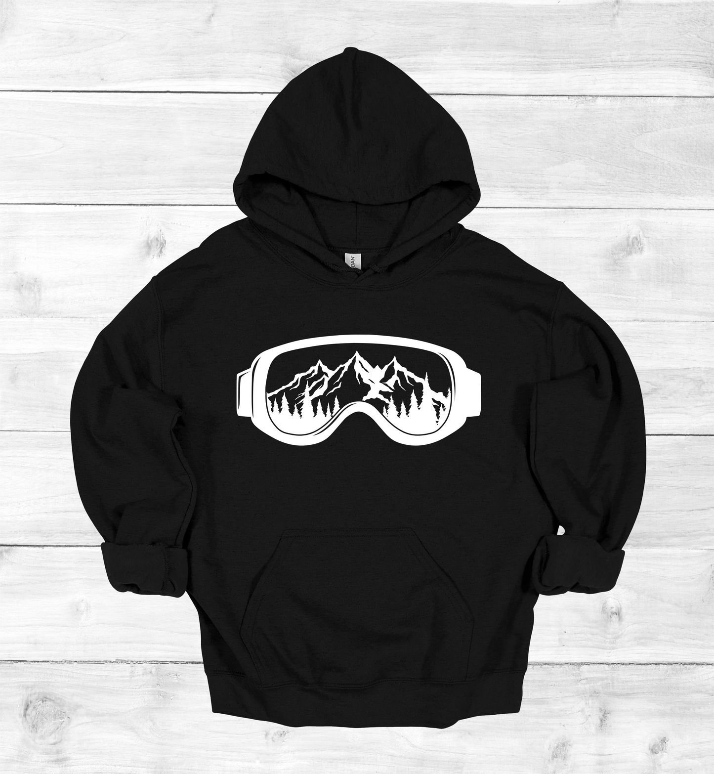 Snow Goggles Mountain Scene Hoodie