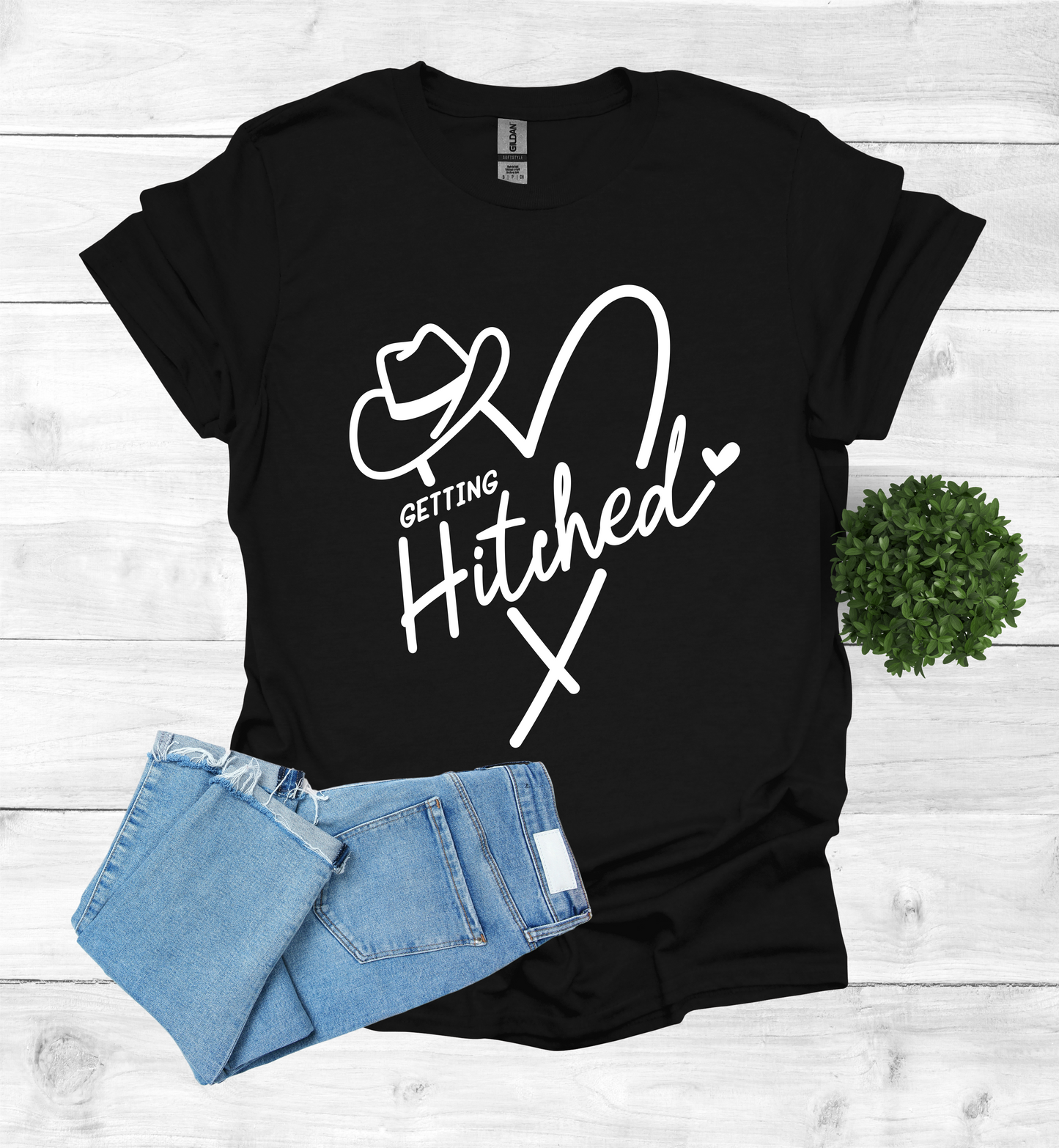 Getting Hitched and Heart shape and cowboy hat