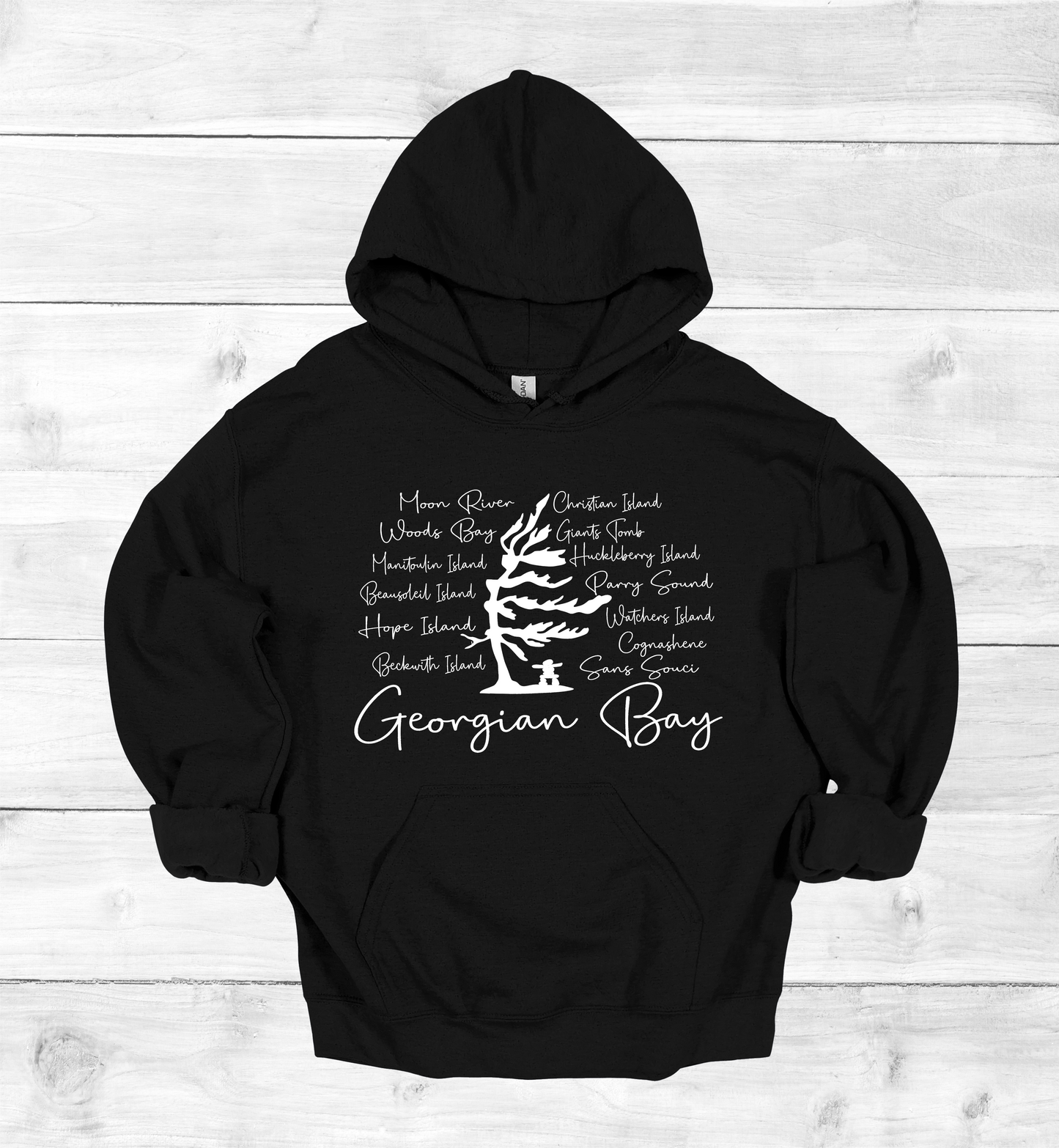 Georgian Bay with Island names Hoodie