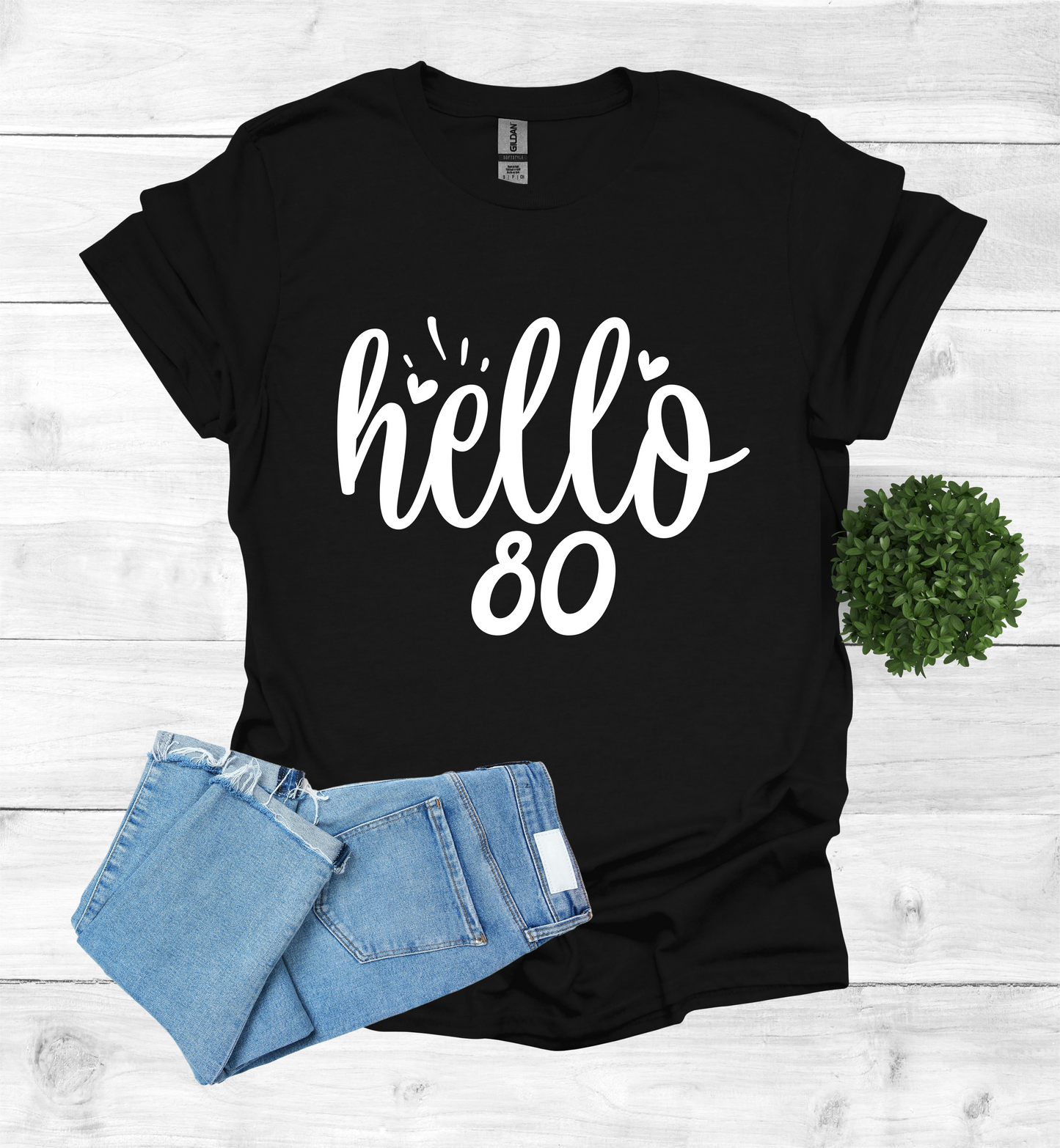Hello 80 Birthday Shirt