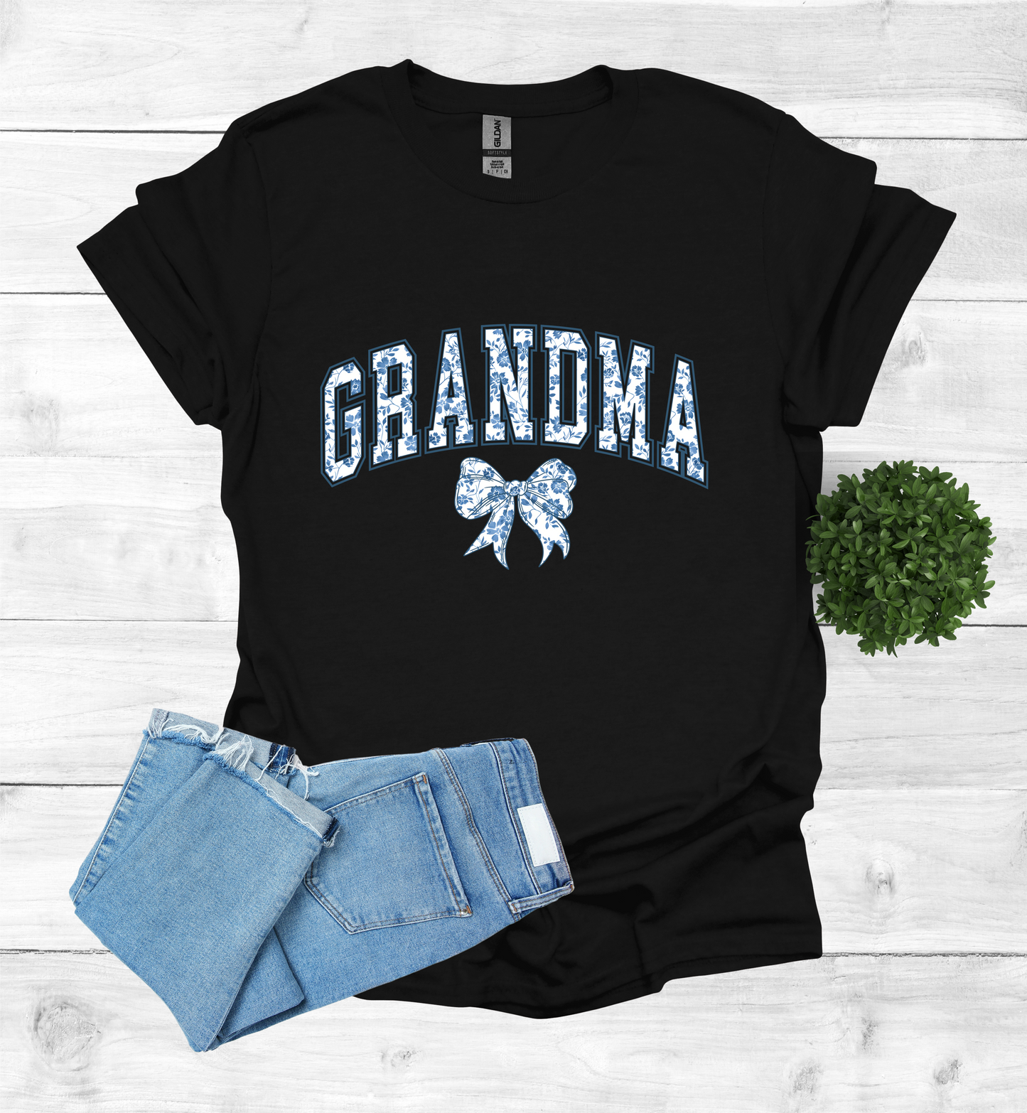 Grandma Chinoiserie Blue Coquette T-Shirt