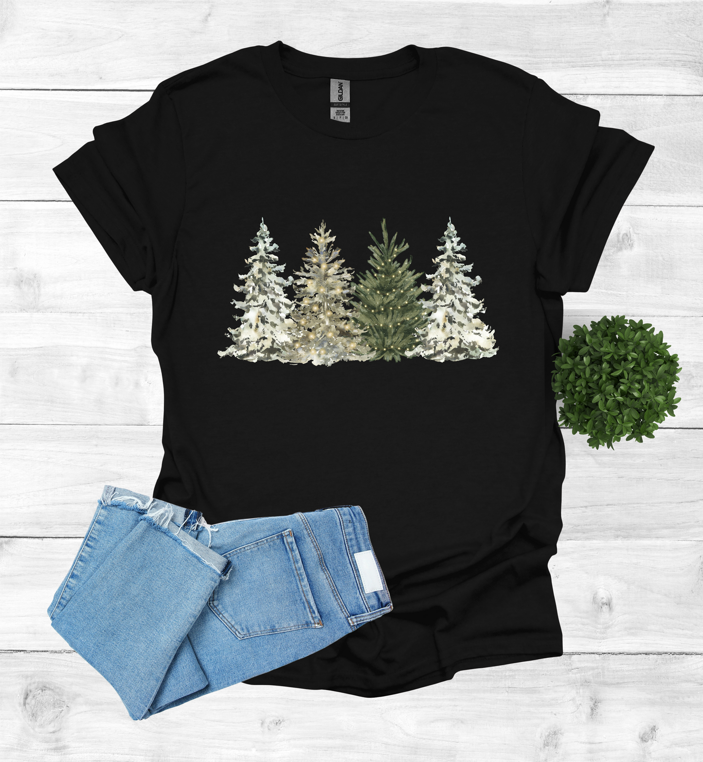 Water Color Christmas Trees T-Shirt