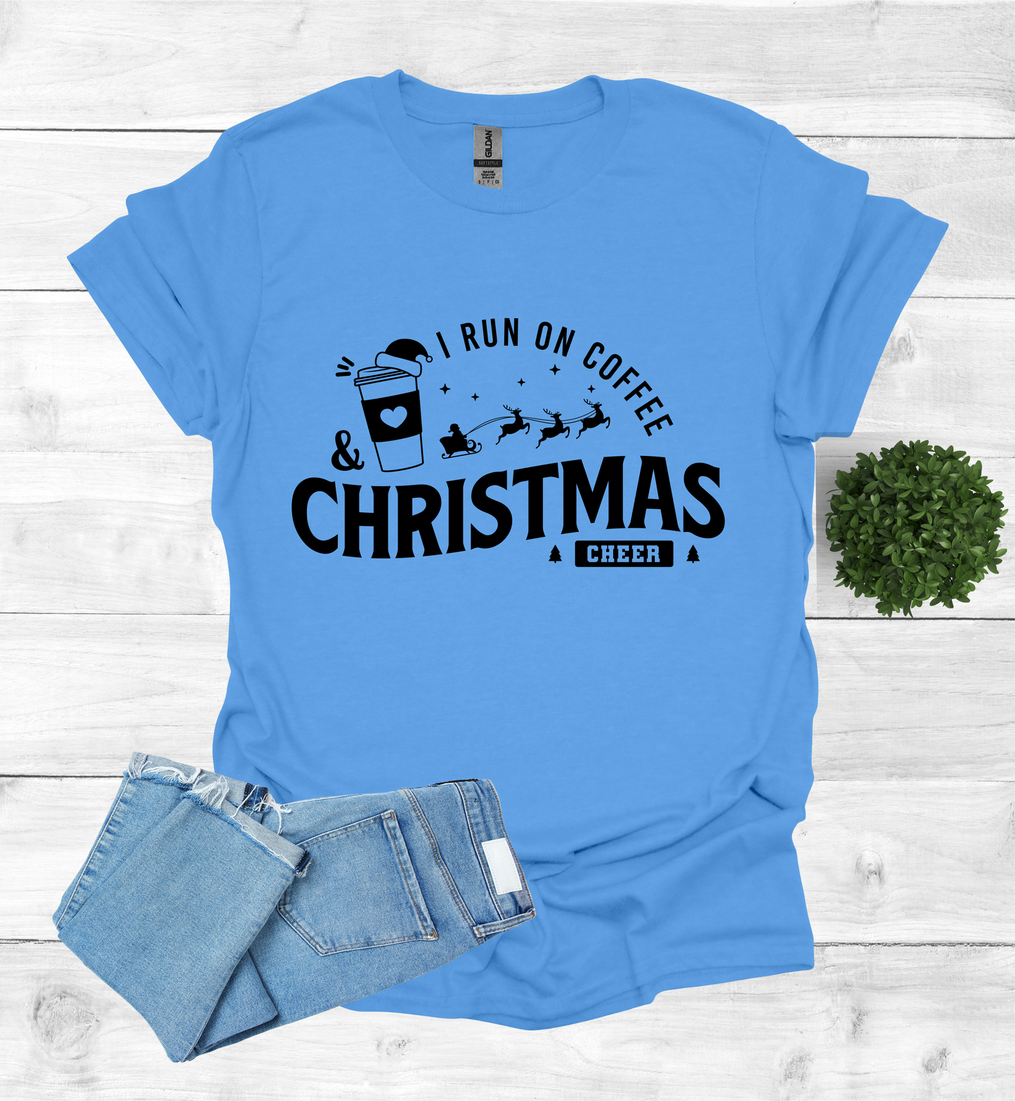 I Run on Coffee and Christmas Cheers Shirt