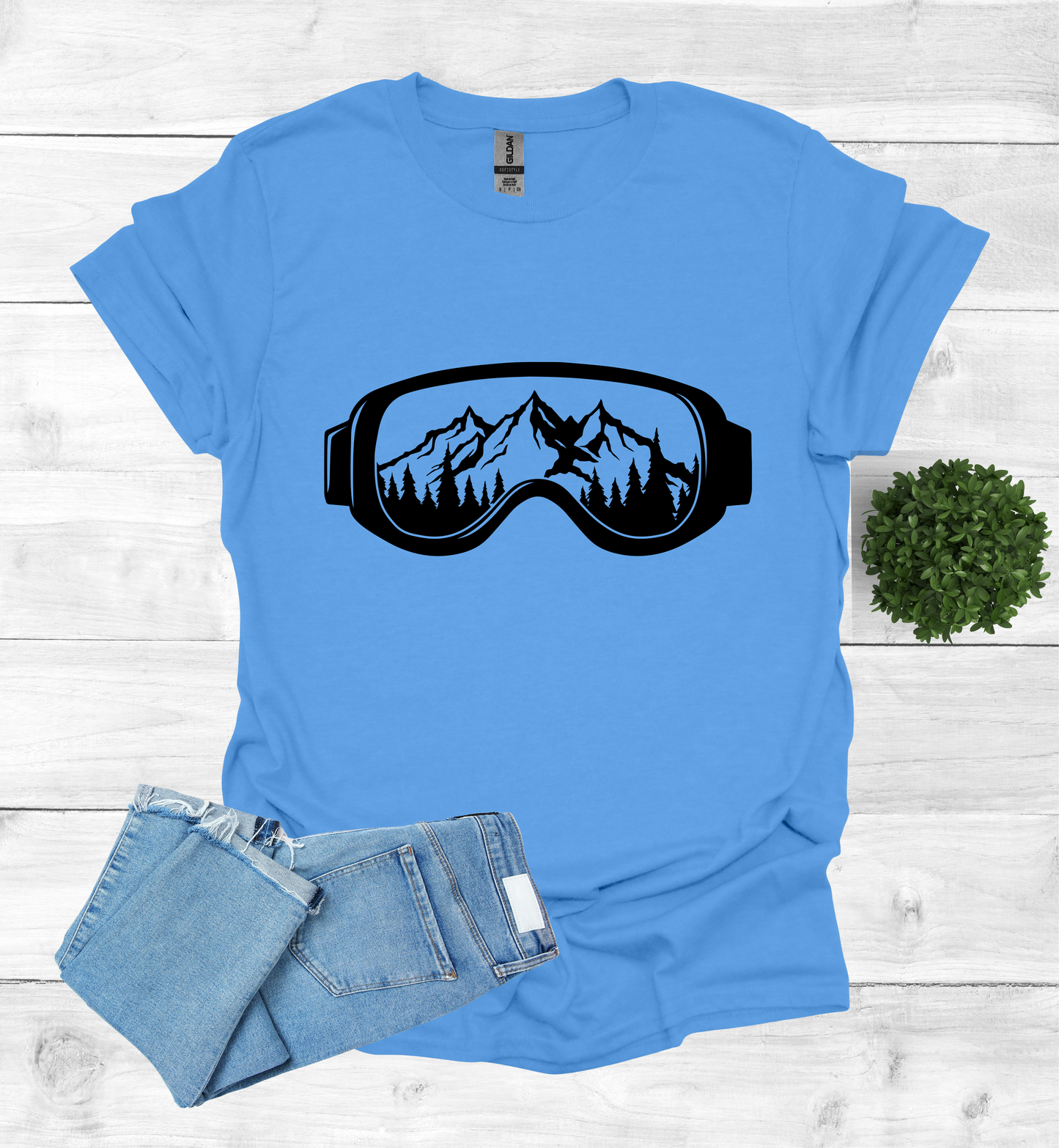 Snow Goggles Mountain Scene T-Shirt