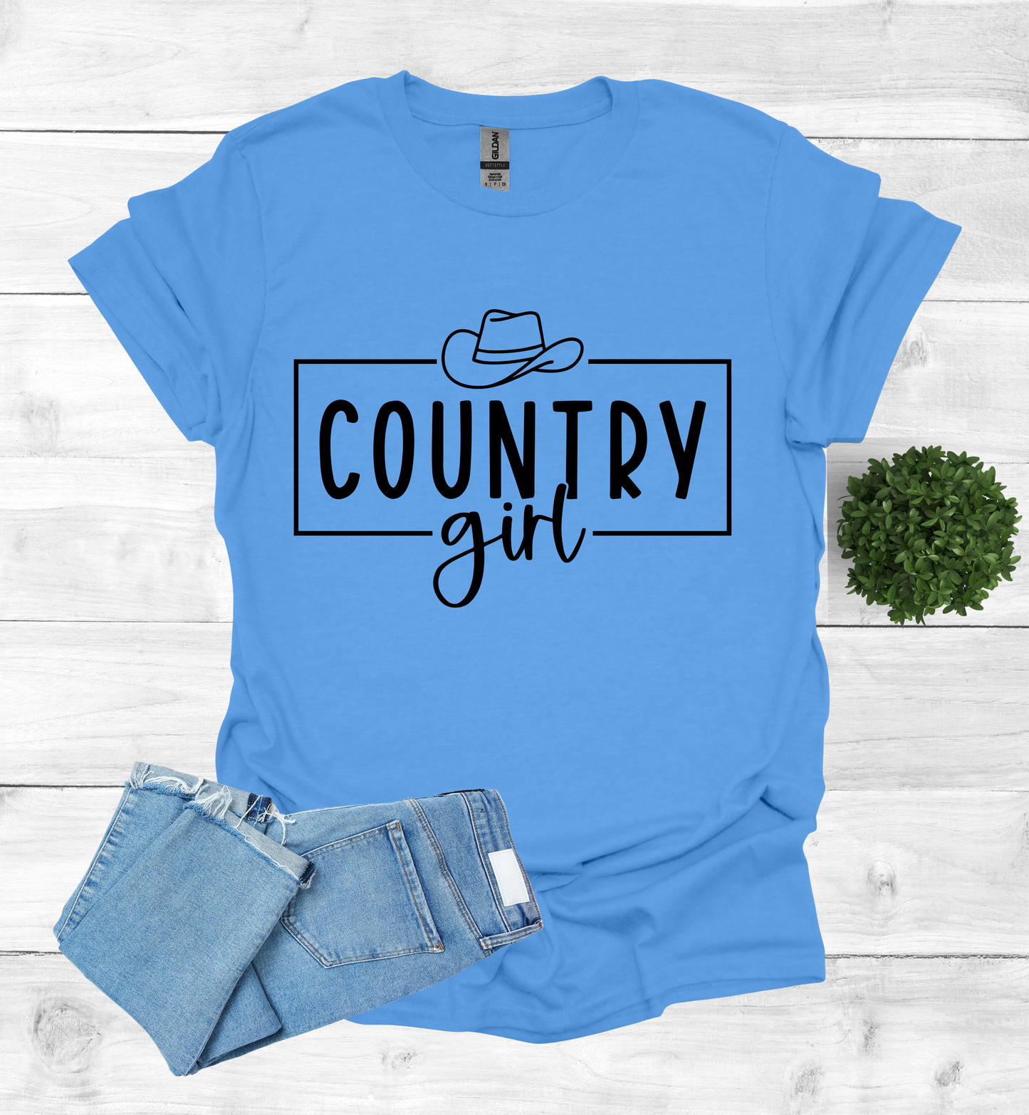 Country Girl saying with Cowboy Hat