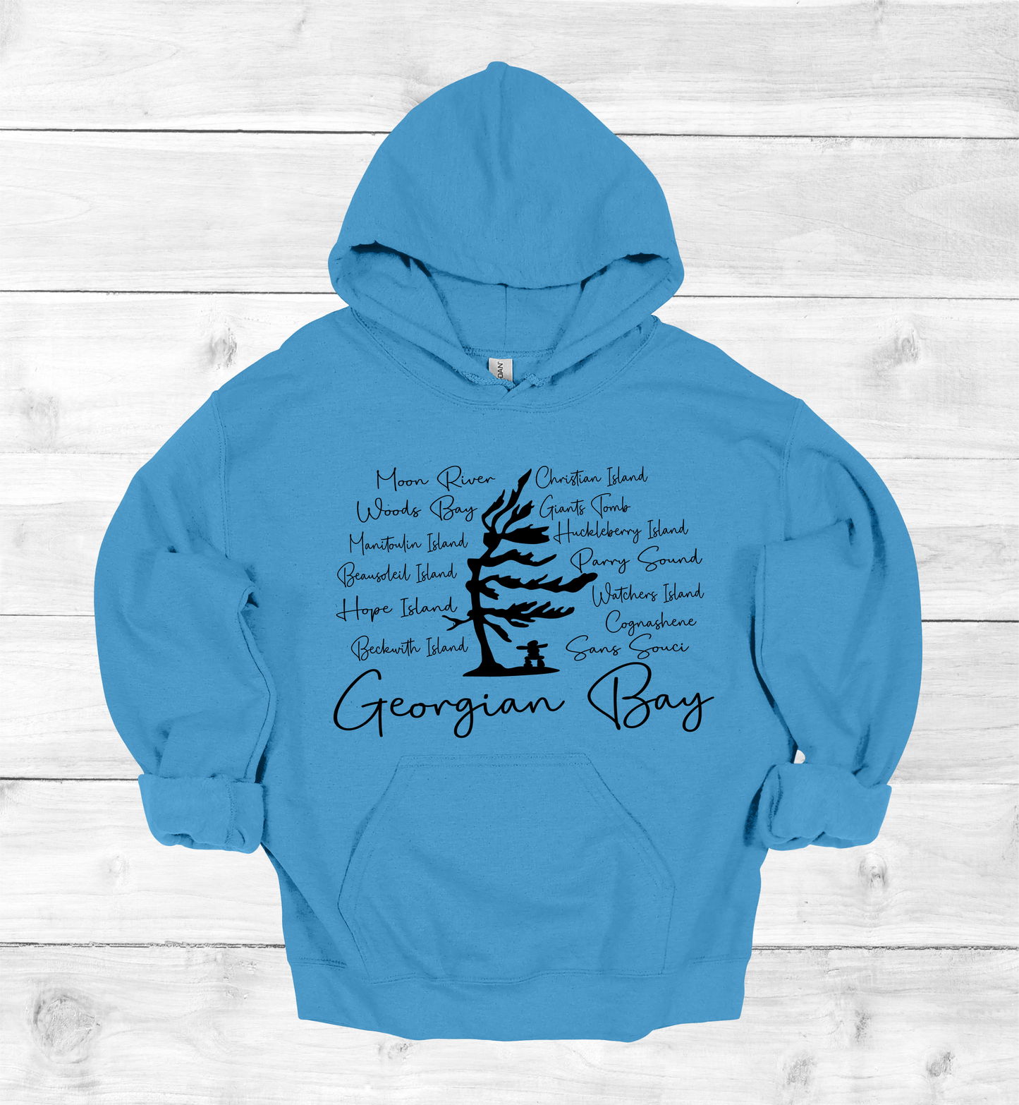 Georgian Bay with Island names Hoodie