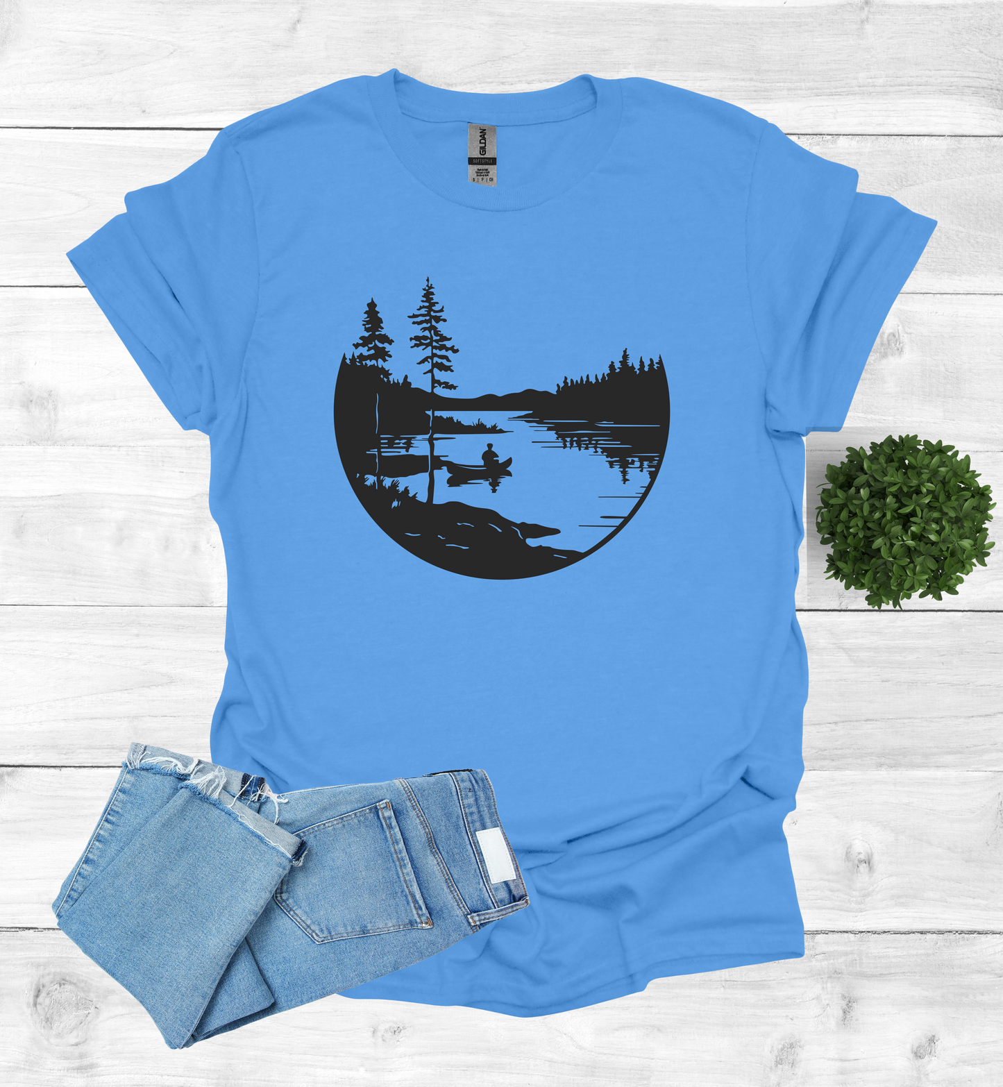 Canoeing Scene in the Wilderness