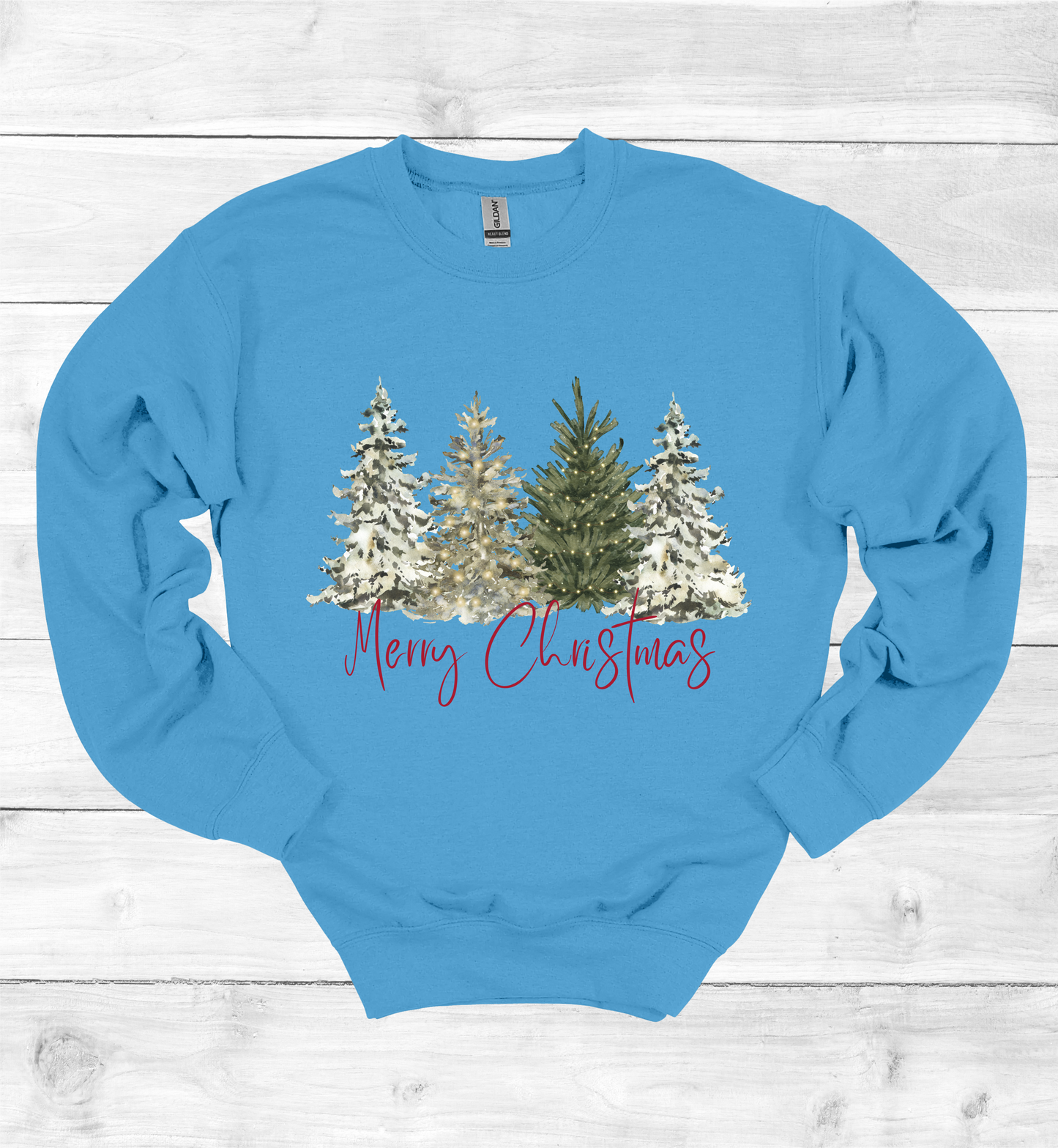 Merry Christmas with Watercolor Christmas Trees