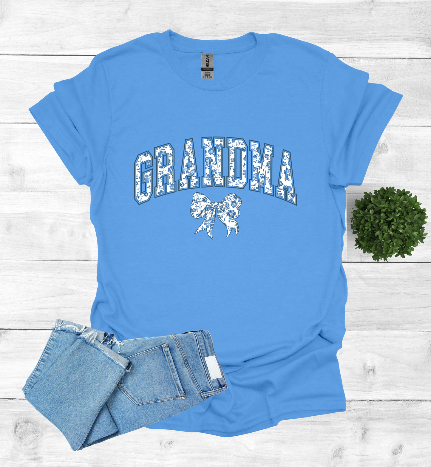 Grandma Chinoiserie Blue Coquette T-Shirt