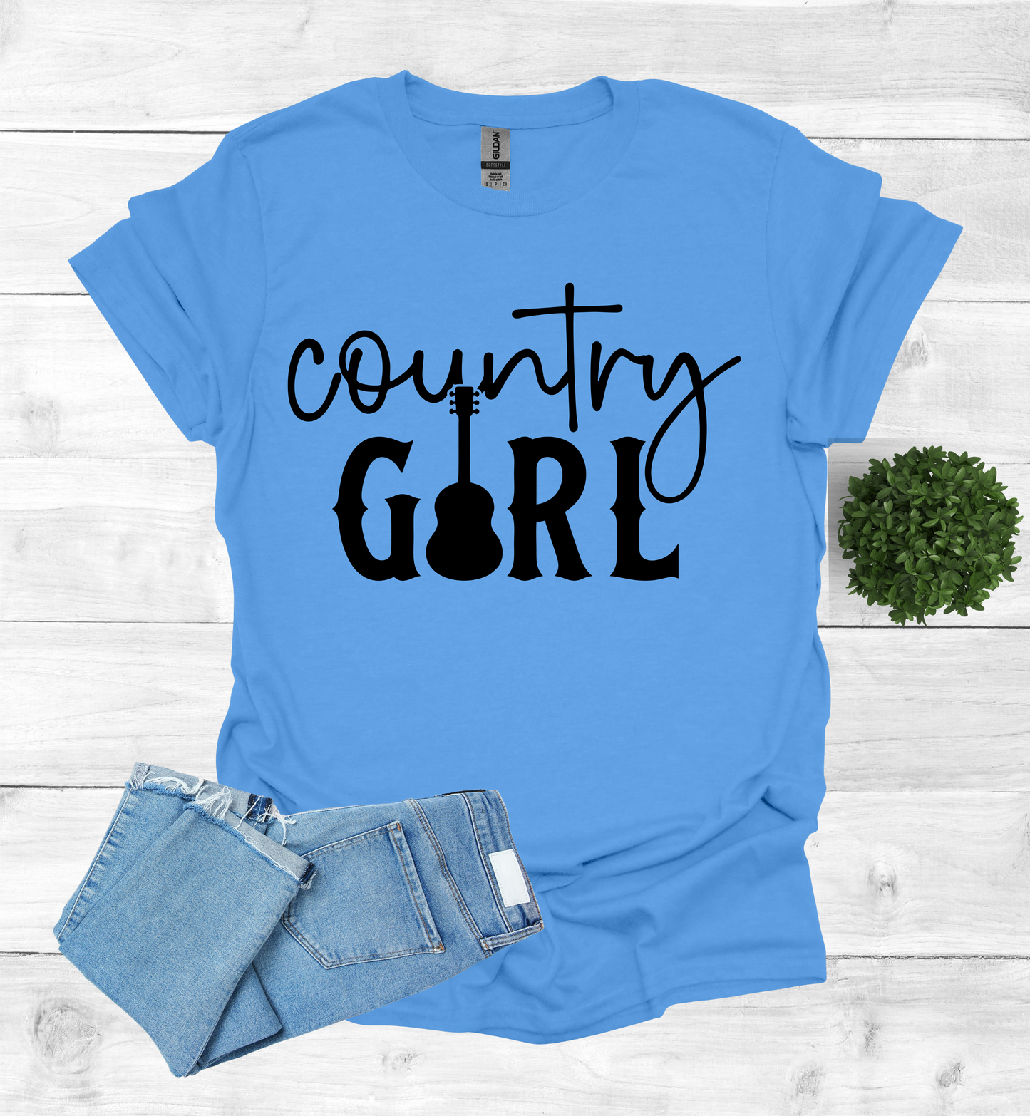 Country Girl Words with a Guitar as the I in the word Girl