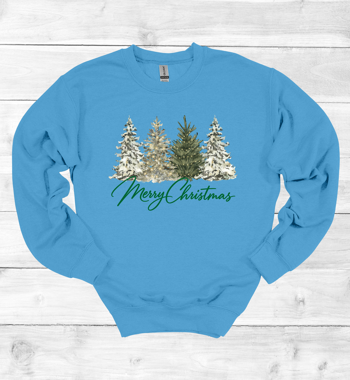 Merry Christmas with Watercolor Christmas Trees