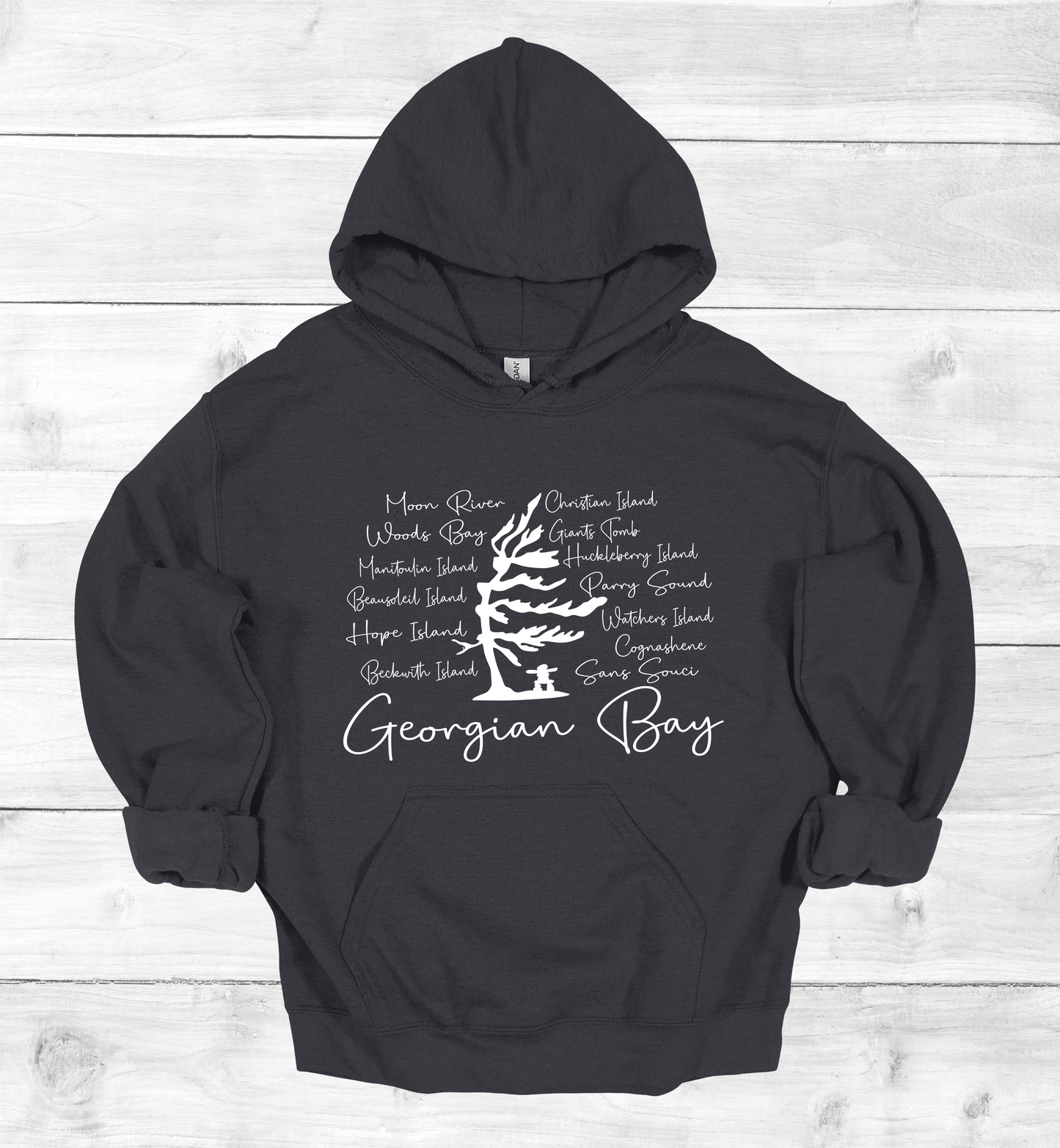Georgian Bay with Island names Hoodie