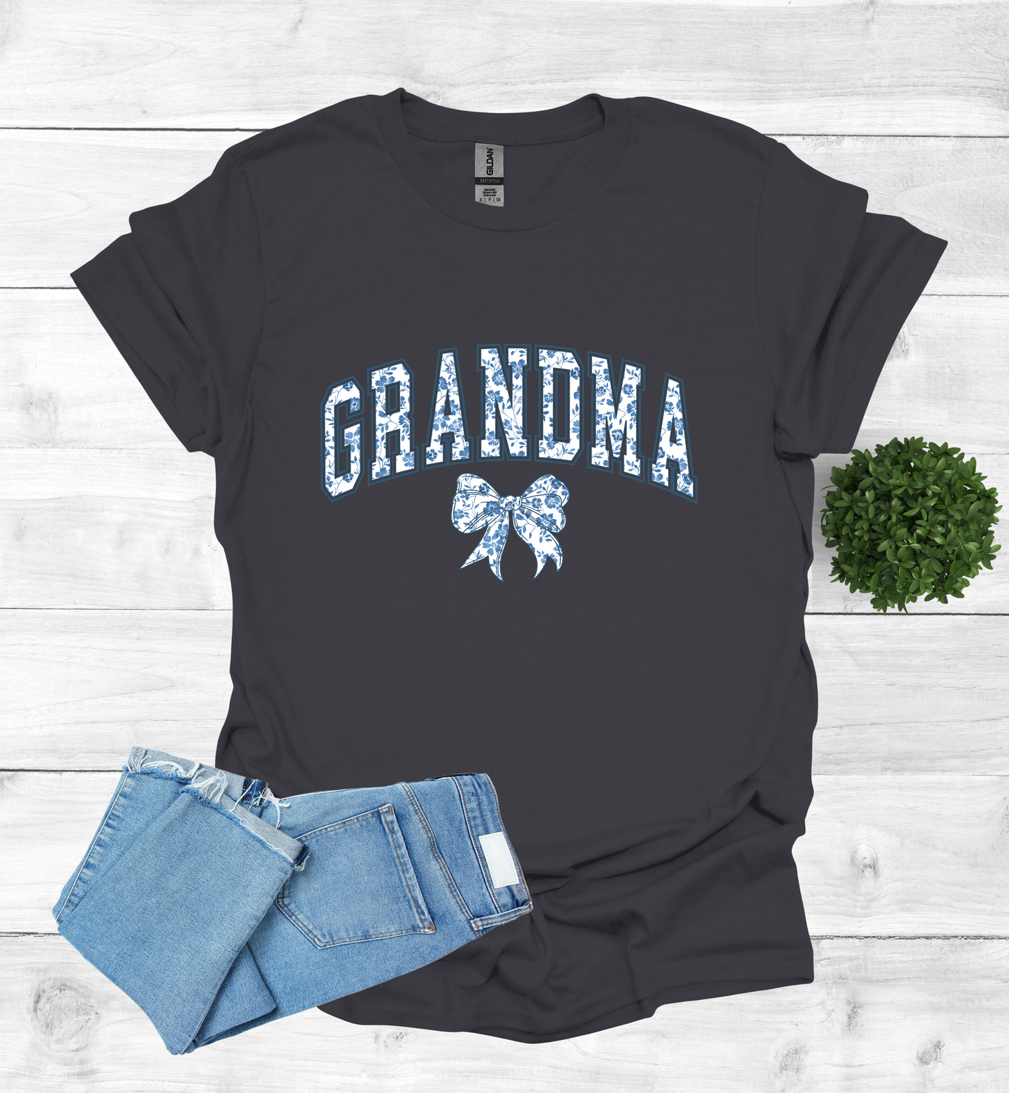 Grandma Chinoiserie Blue Coquette T-Shirt