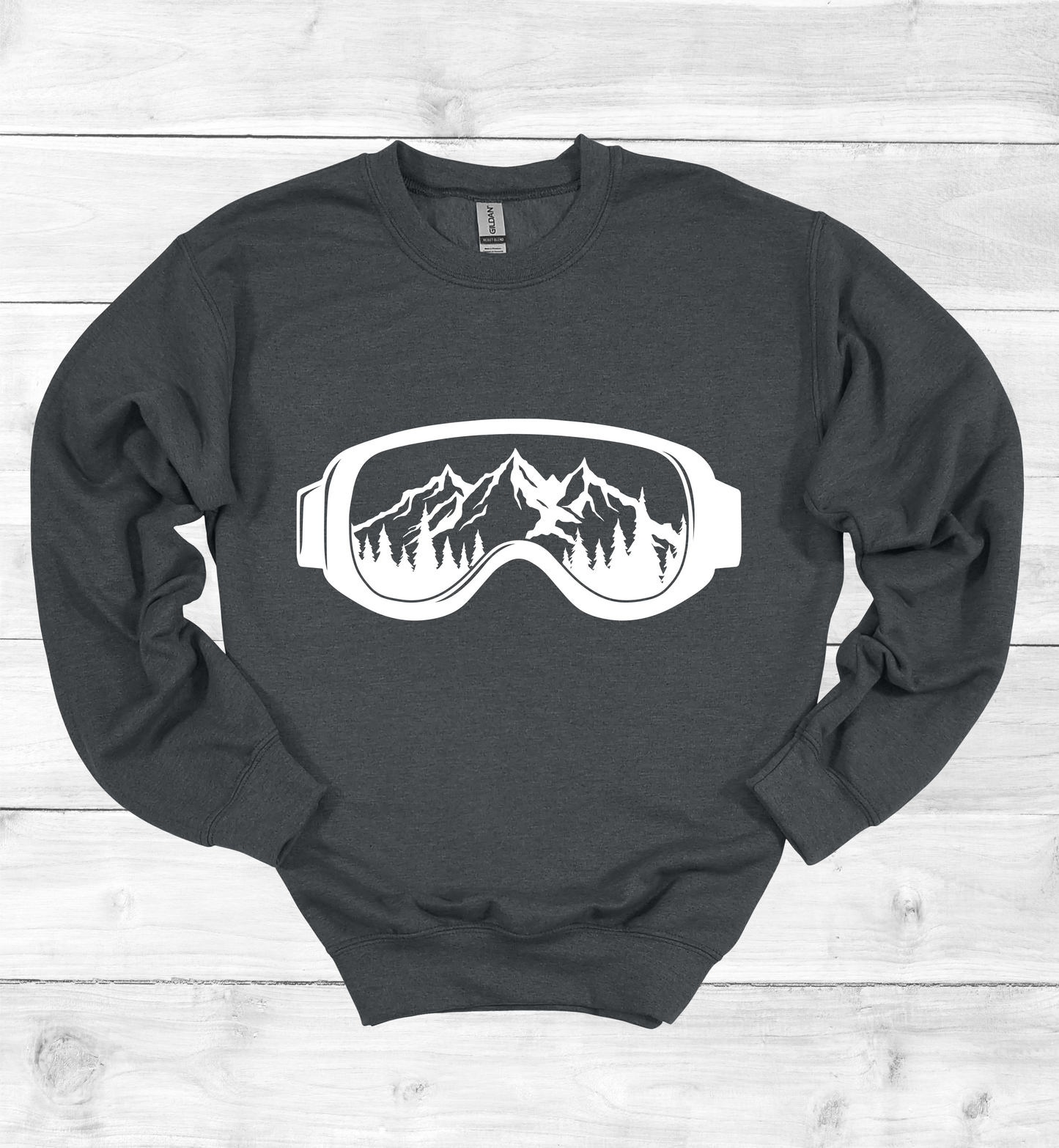 Snow Goggles Mountain Scene Sweatshirt