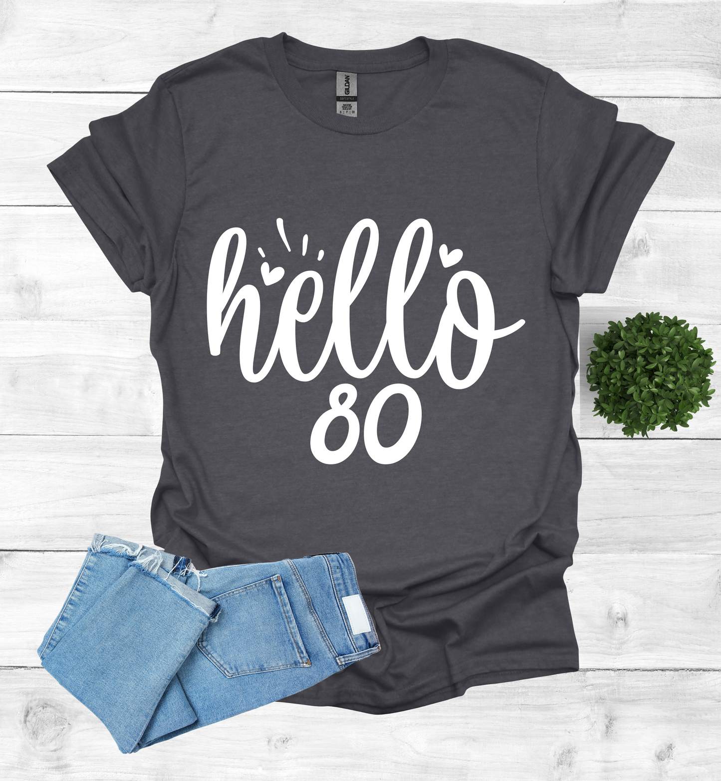 Hello 80 Birthday Shirt