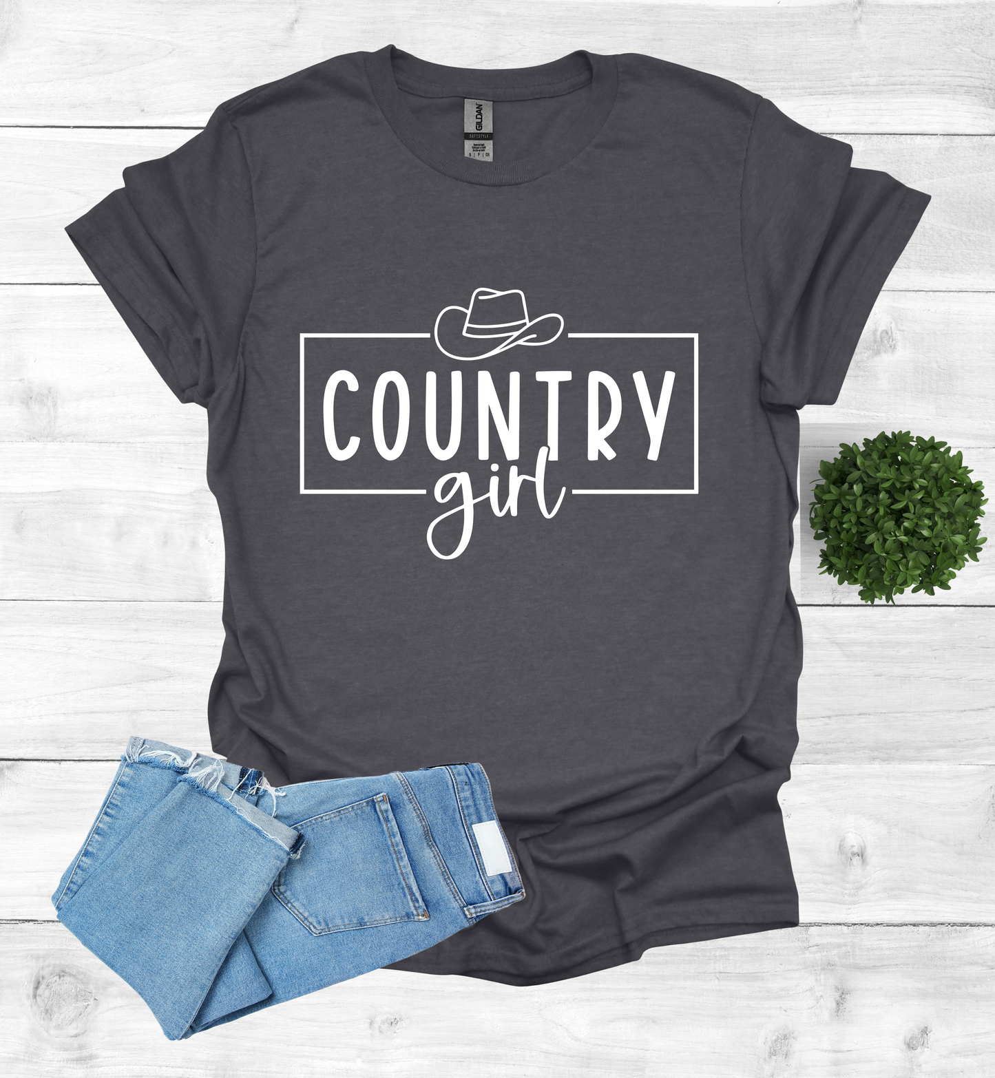 Country Girl saying with Cowboy Hat