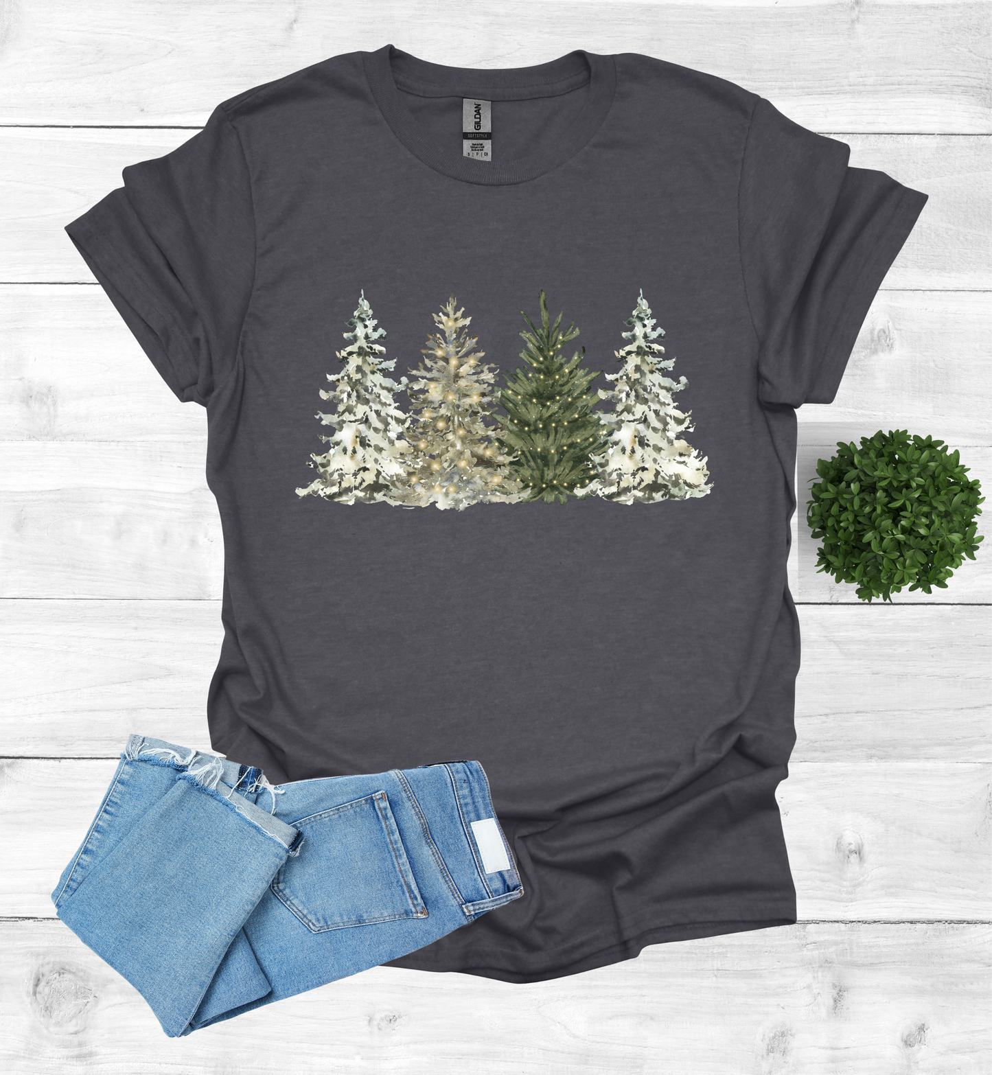 Water Color Christmas Trees T-Shirt1