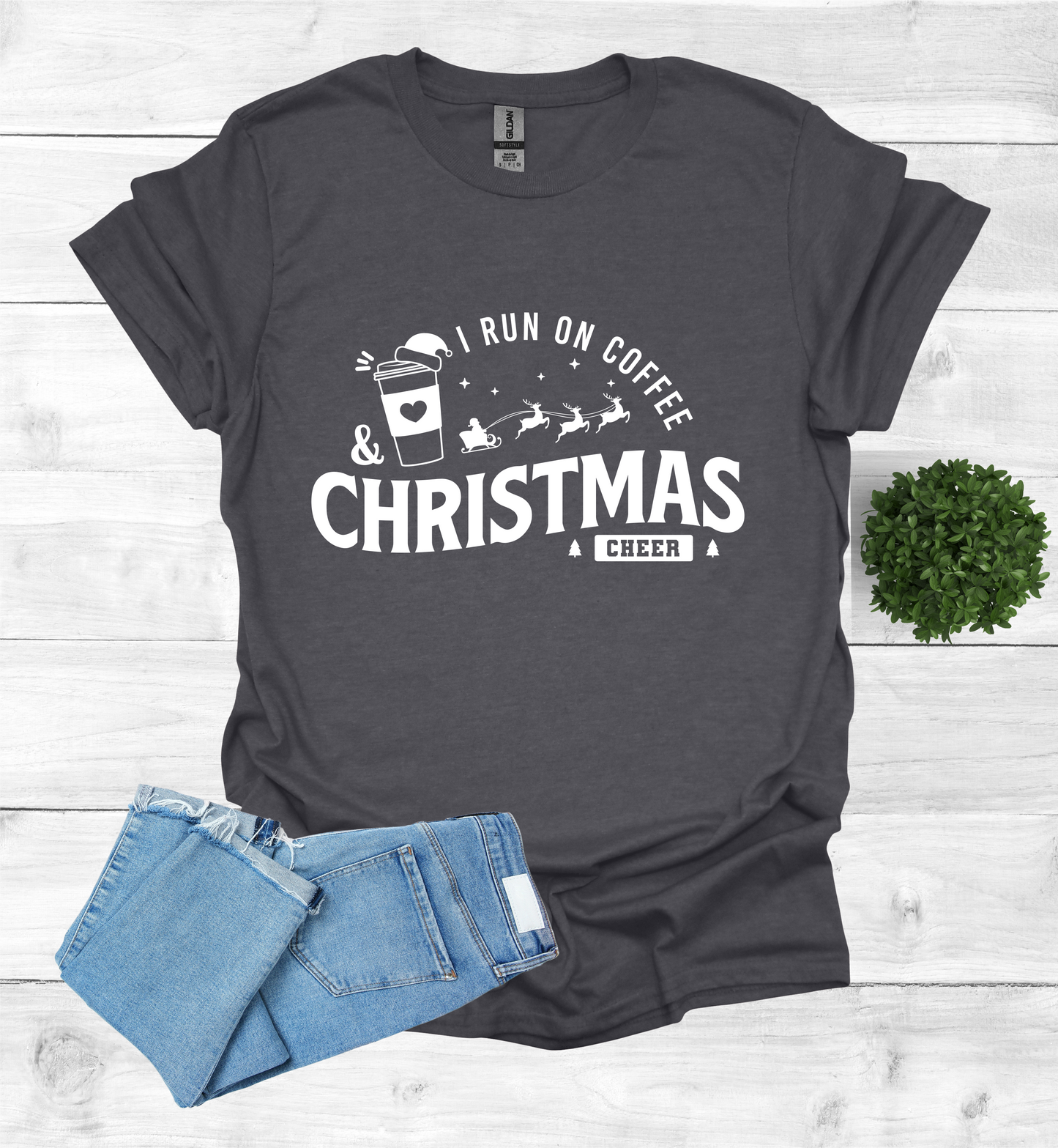 I Run on Coffee and Christmas Cheers Shirt