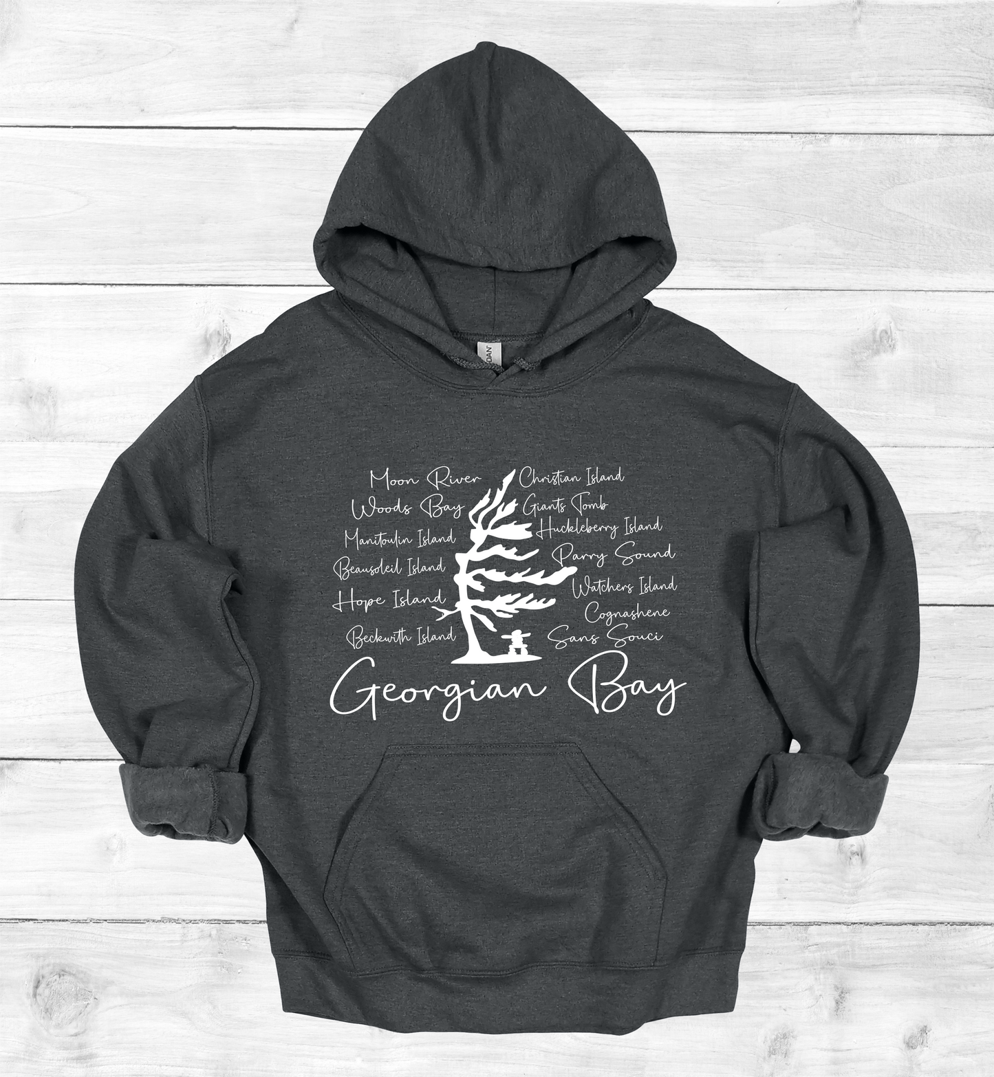 Georgian Bay with Island names Hoodie