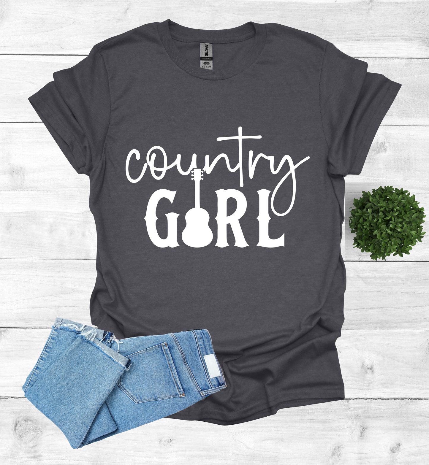 Country Girl Words with a Guitar as the I in the word Girl