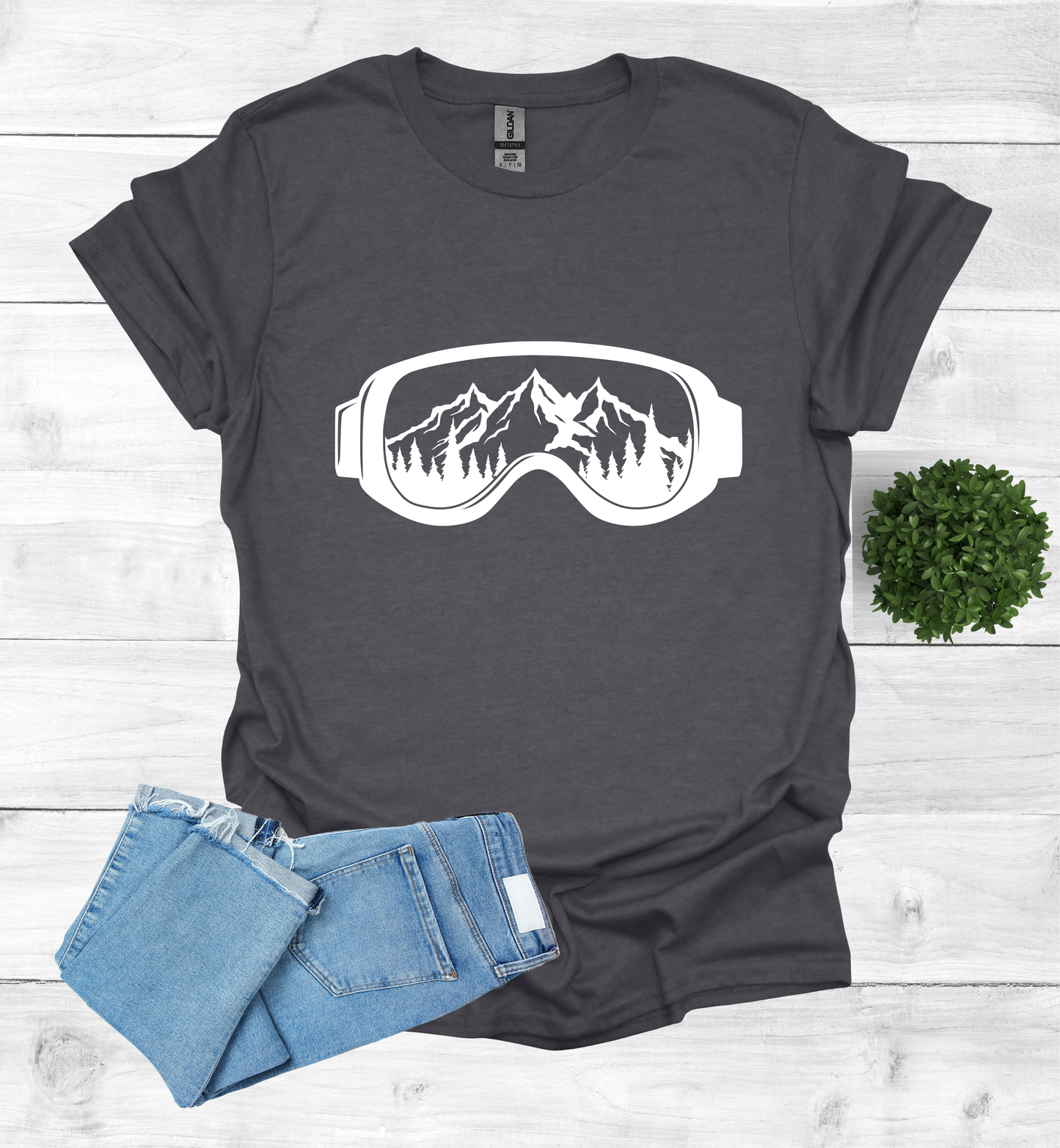 Snow Goggles Mountain Scene T-Shirt