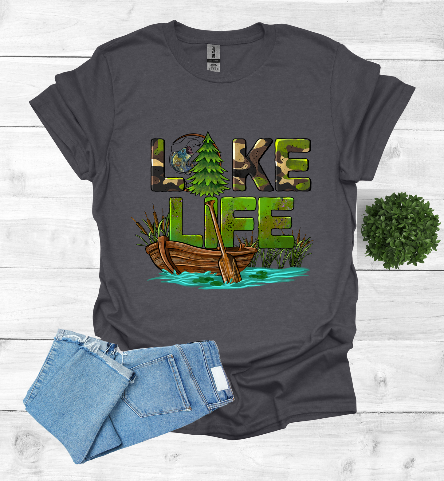 Lake Life with boat and paddle Shirt