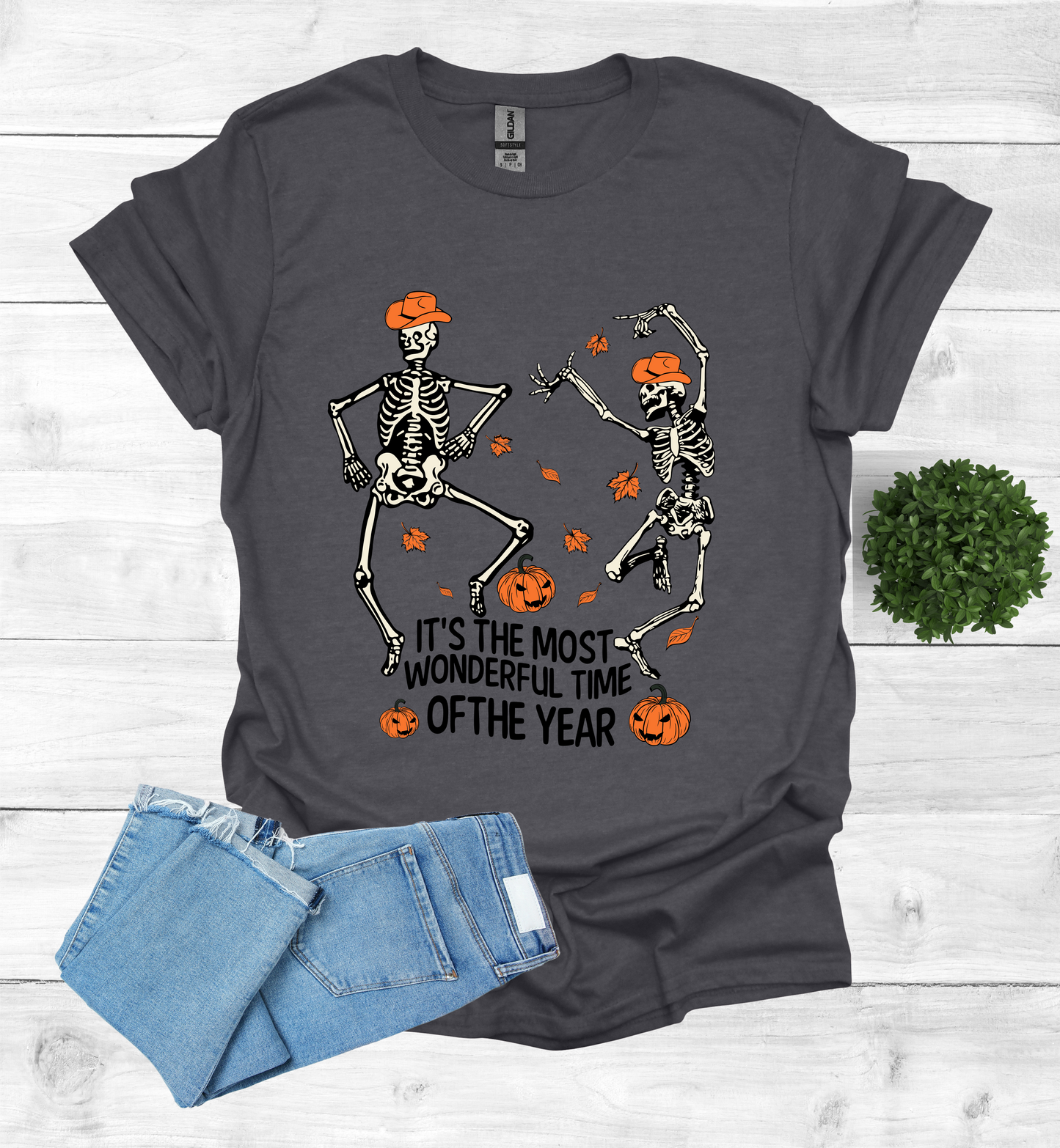 Halloween Skeletons dancing most wonderful time of Year
