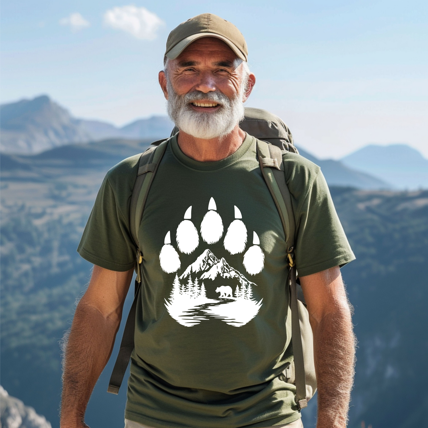 Bear Paw with Mountain Scene