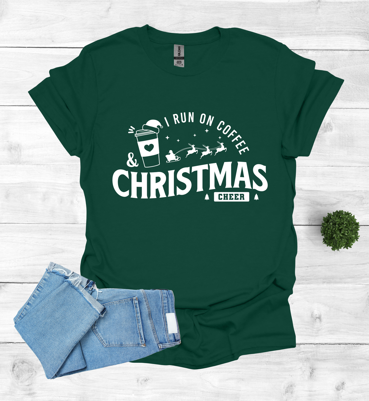 I Run on Coffee and Christmas Cheers Shirt