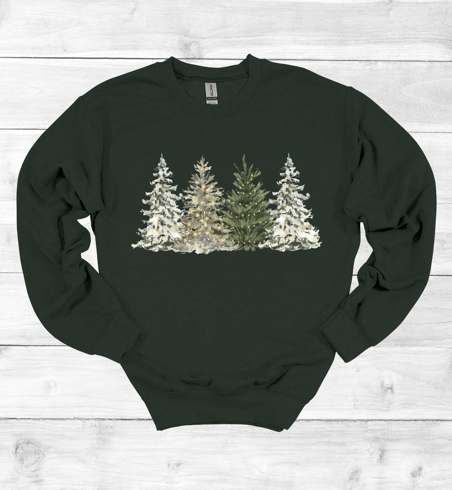 Water Color Christmas Trees Sweatshirt