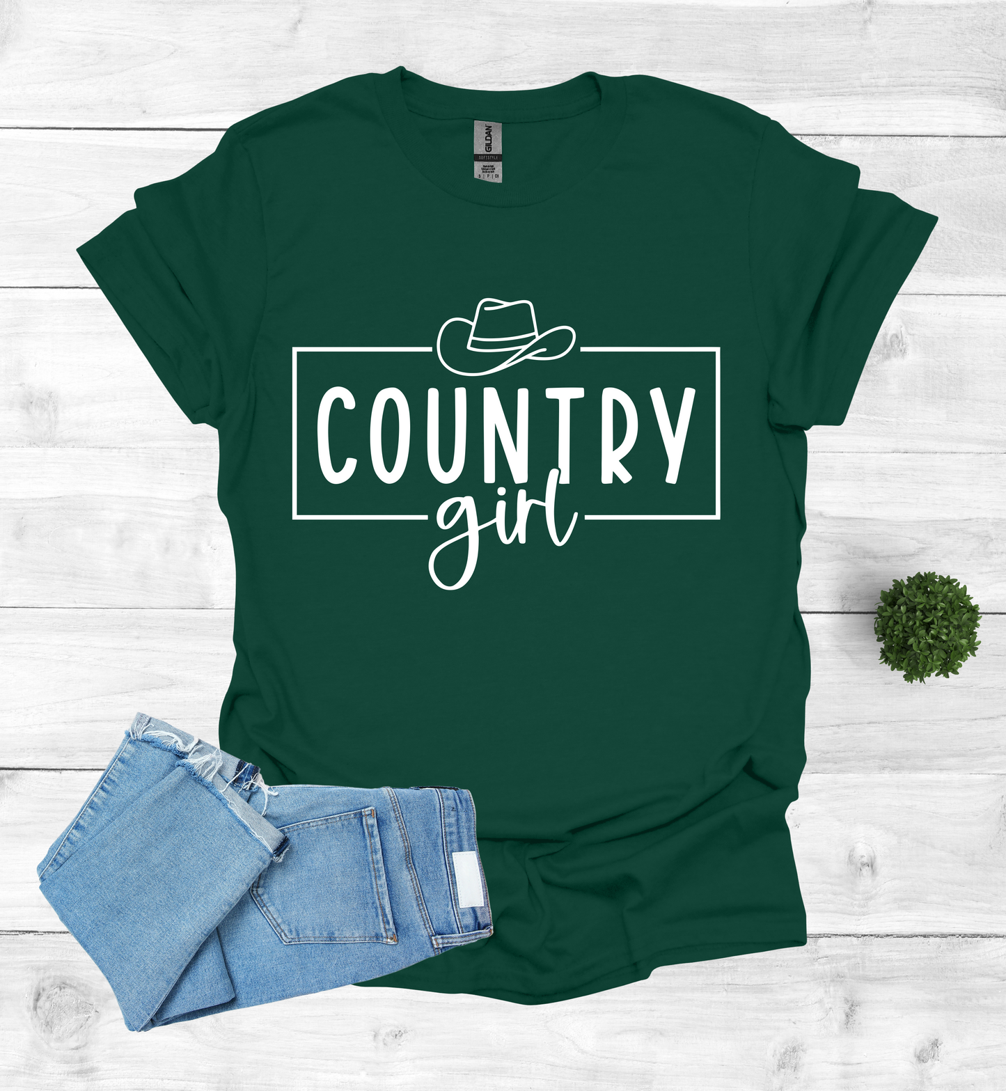 Country Girl saying with Cowboy Hat