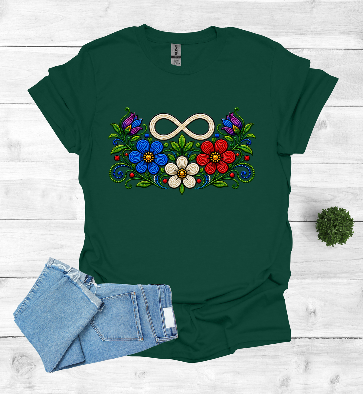 Métis Symbol with flowers T-Shirt