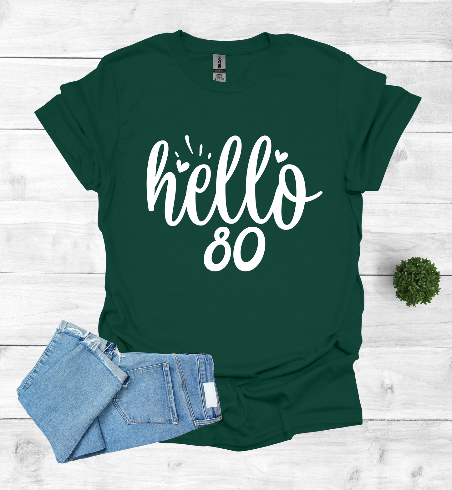 Hello 80 Birthday Shirt