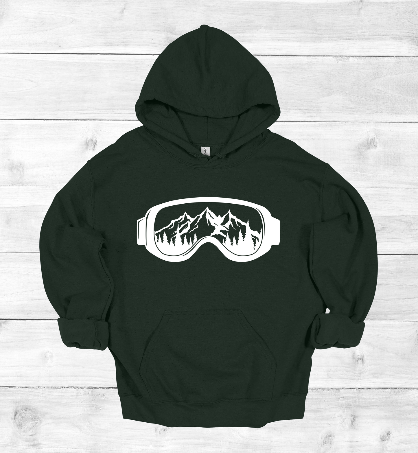 Snow Goggles Mountain Scene Hoodie