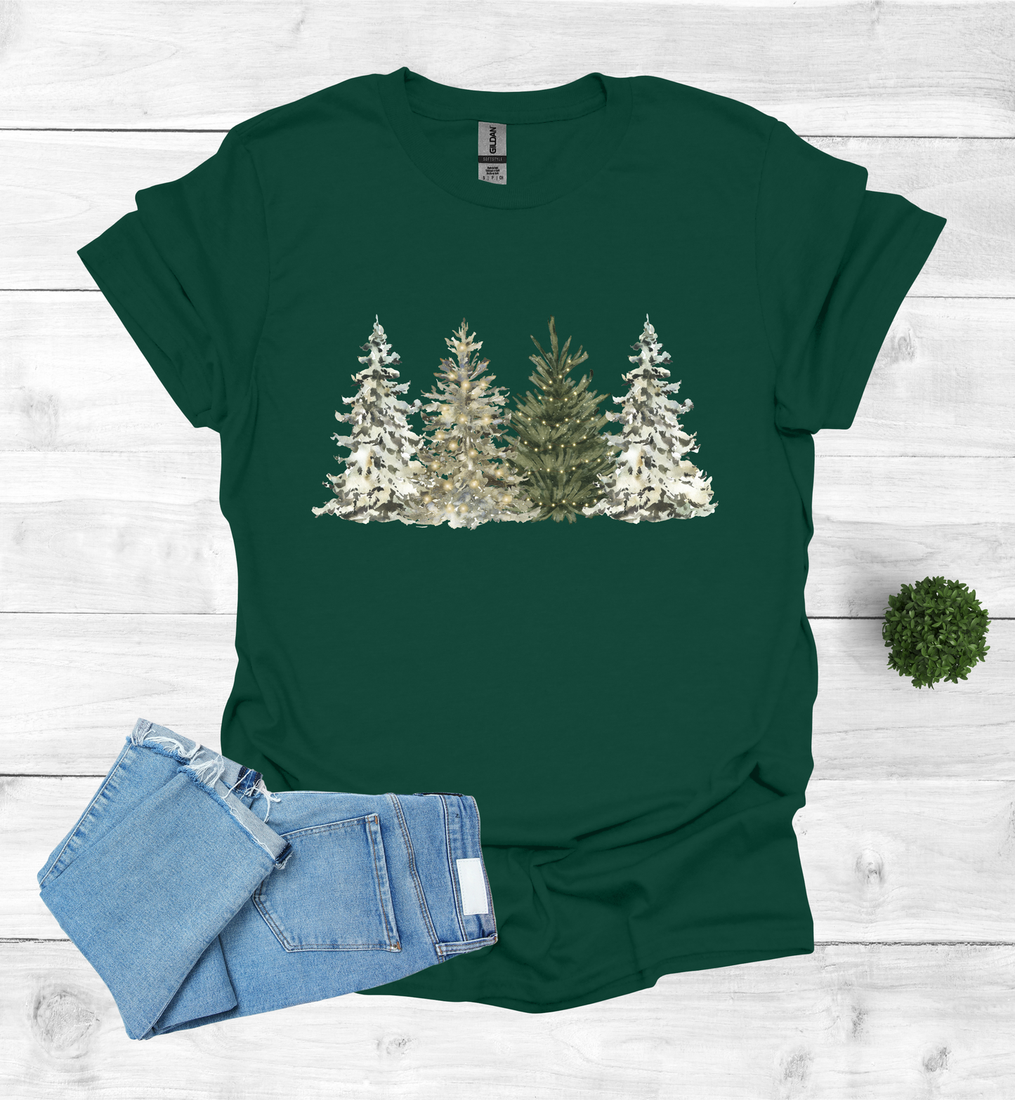 Water Color Christmas Trees T-Shirt1