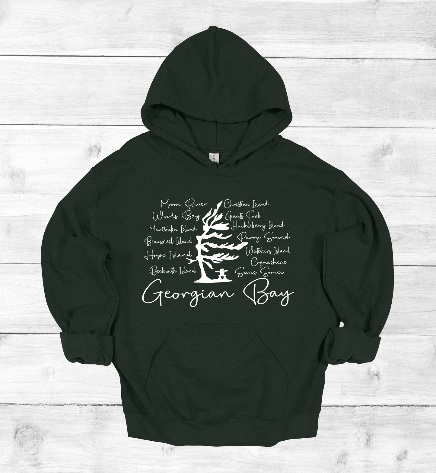 Georgian Bay with Island names Hoodie