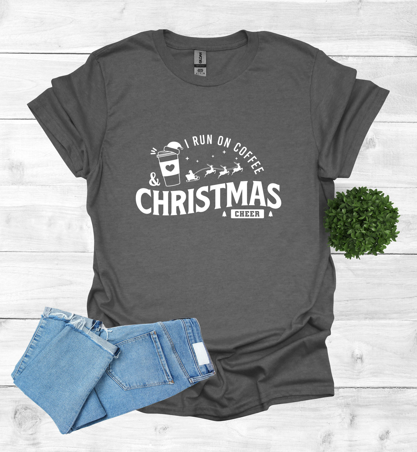 I Run on Coffee and Christmas Cheers Shirt