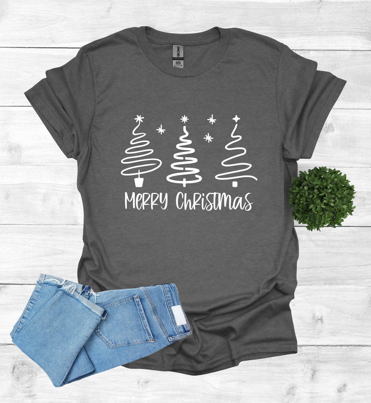 Merry Christmas Shirt with 3 Trees