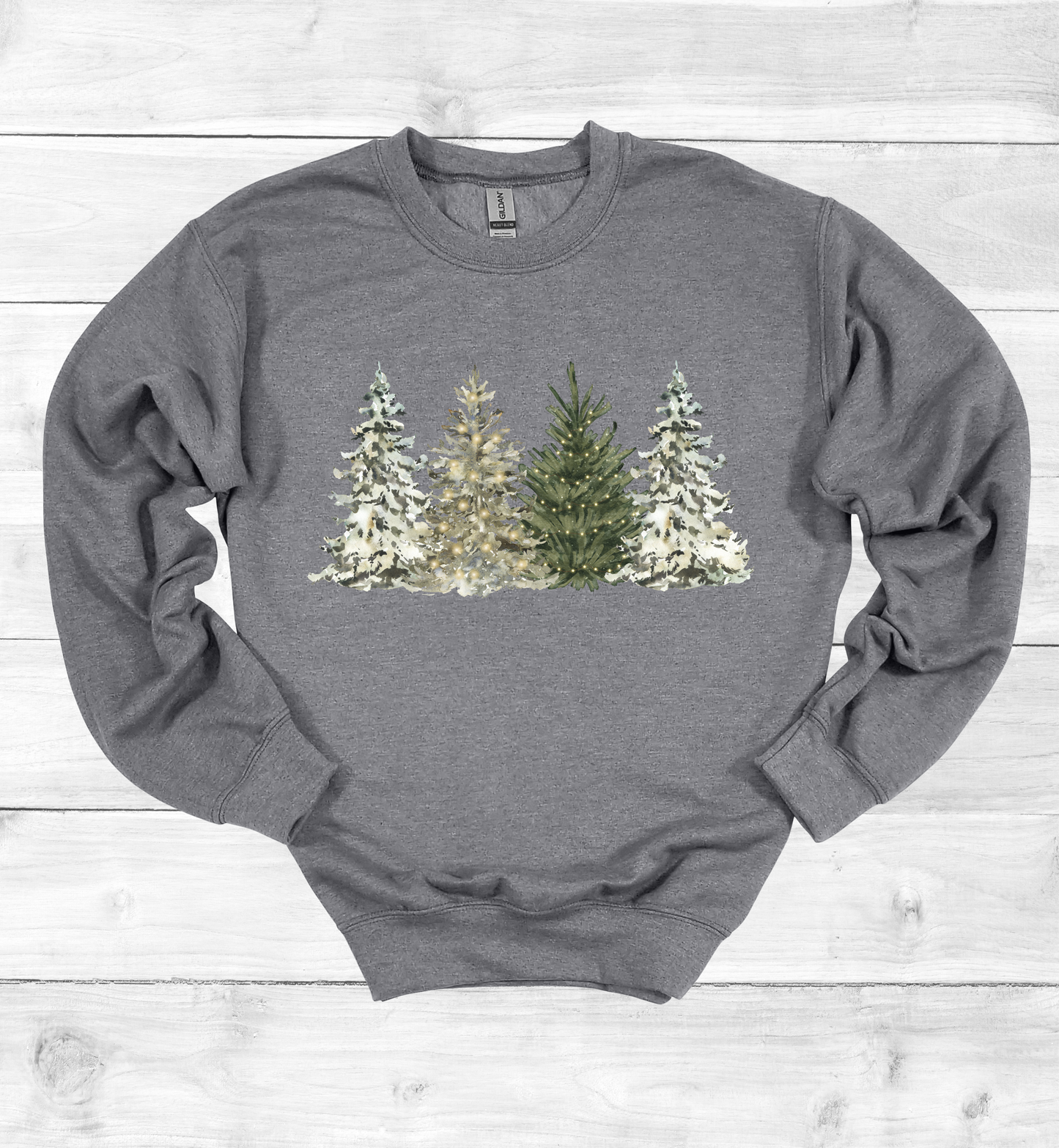 Water Color Christmas Trees Sweatshirt