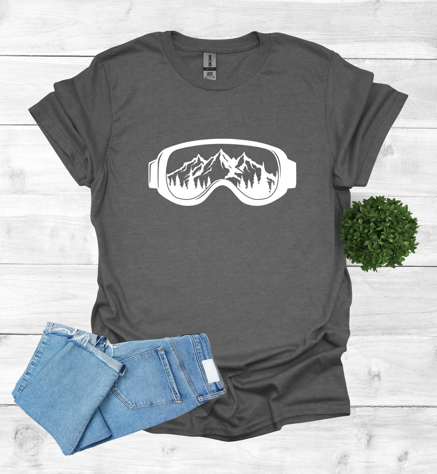 Snow Goggles Mountain Scene T-Shirt