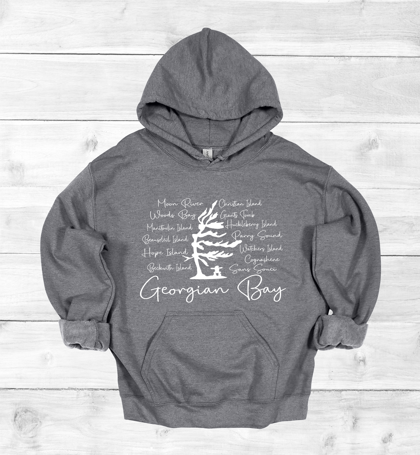 Georgian Bay with Island names Hoodie
