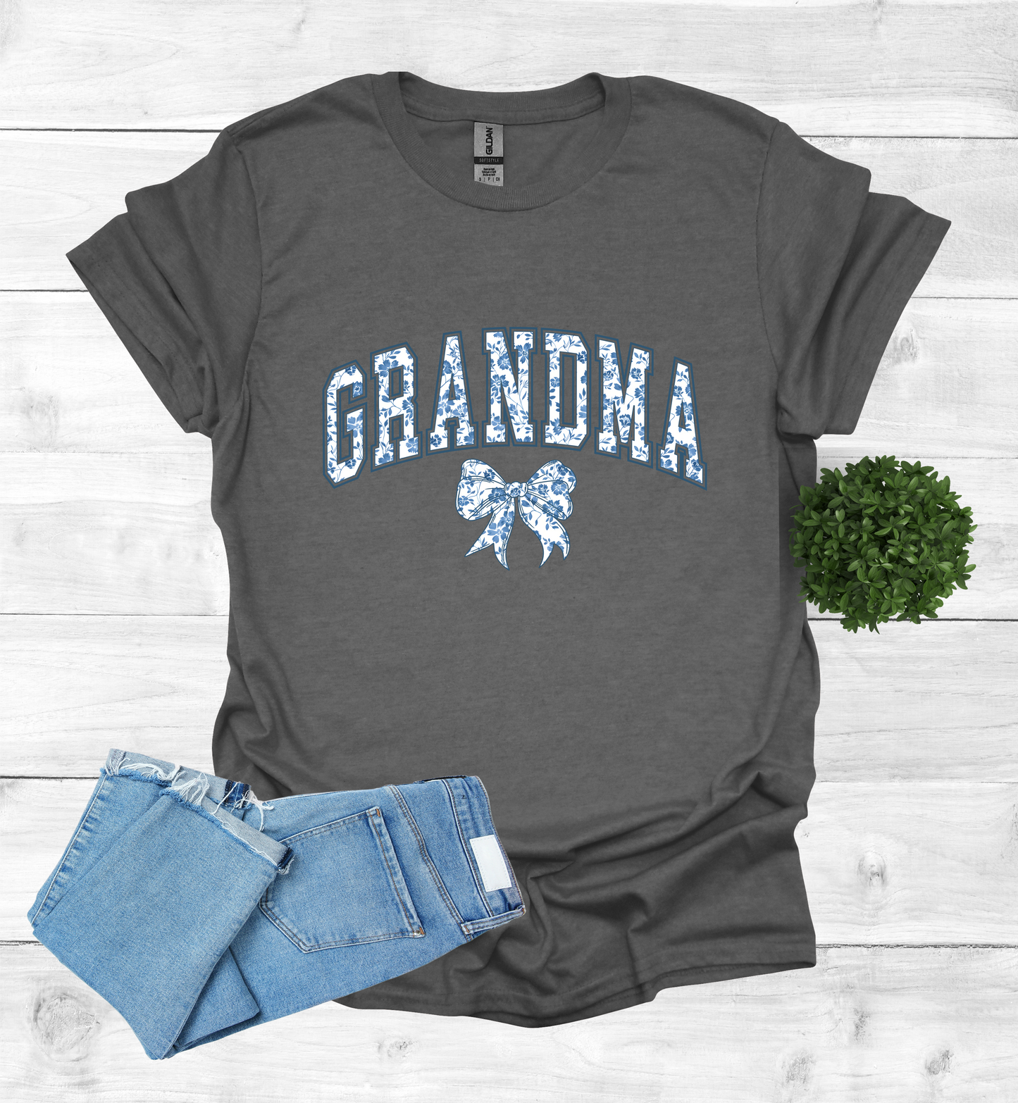 Grandma Chinoiserie Blue Coquette T-Shirt