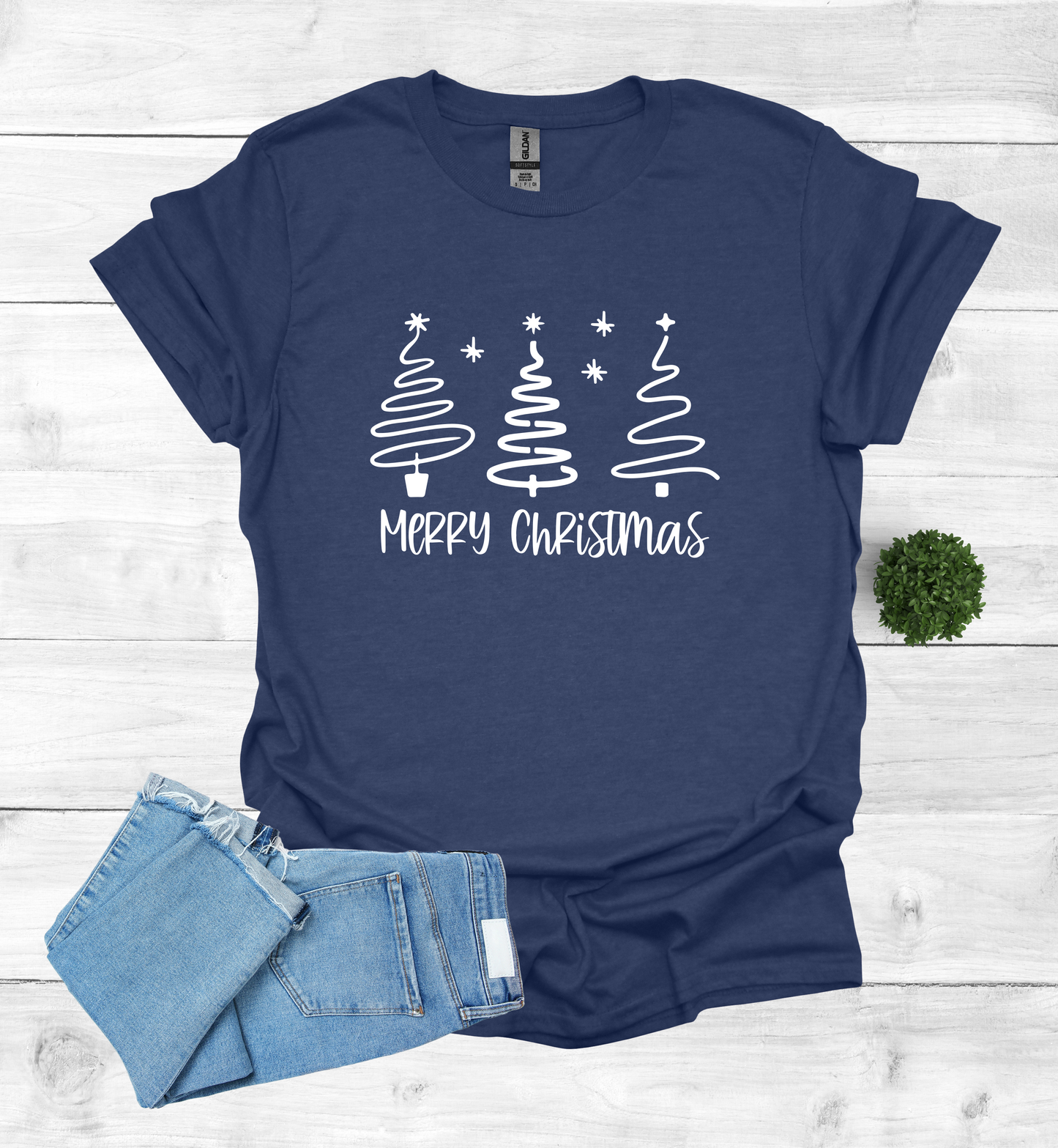 Merry Christmas Shirt with 3 Trees