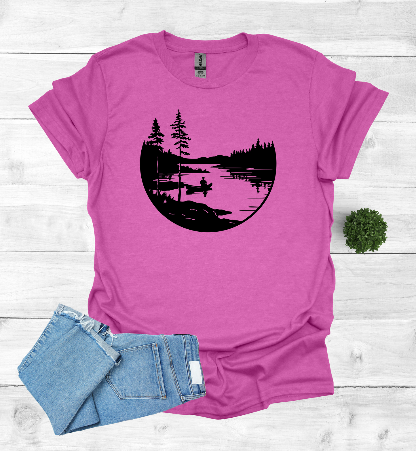 Canoeing Scene in the Wilderness