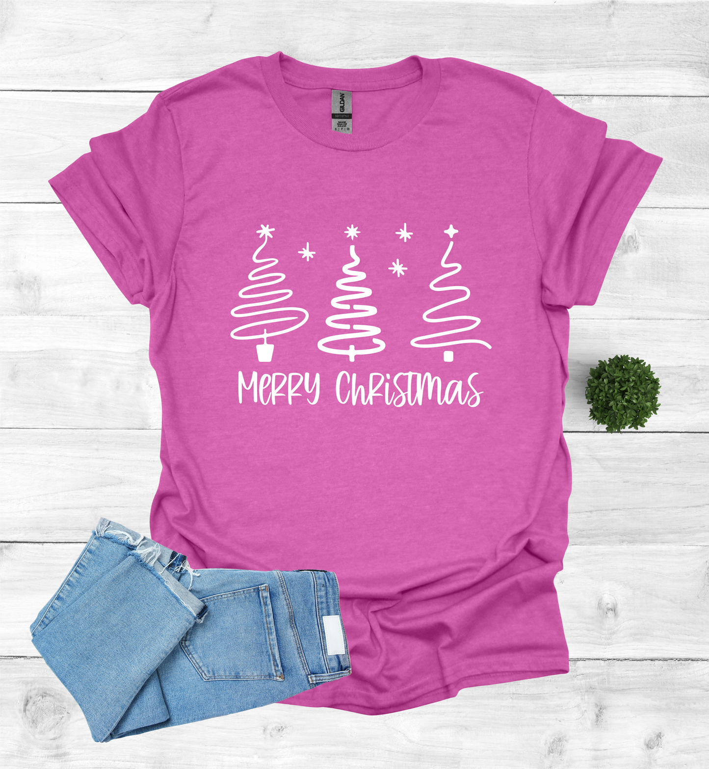 Merry Christmas Shirt with 3 Trees